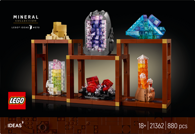 LEGO 21362 Ideas Mineral Collection, Crystal Display Shelves, Living Room Decor