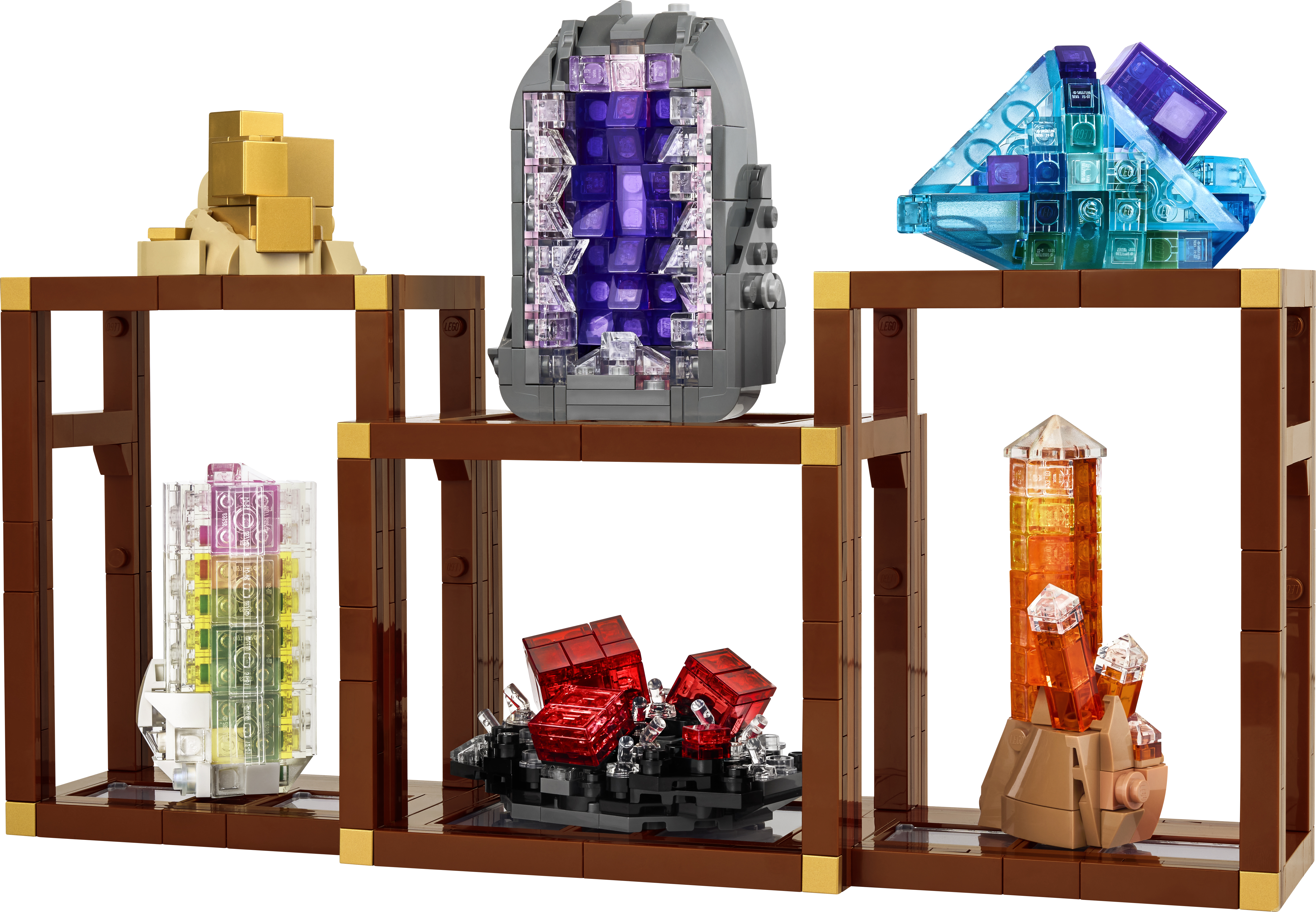 LEGO 21362 Ideas Mineral Collection, Crystal Display Shelves, Living Room Decor