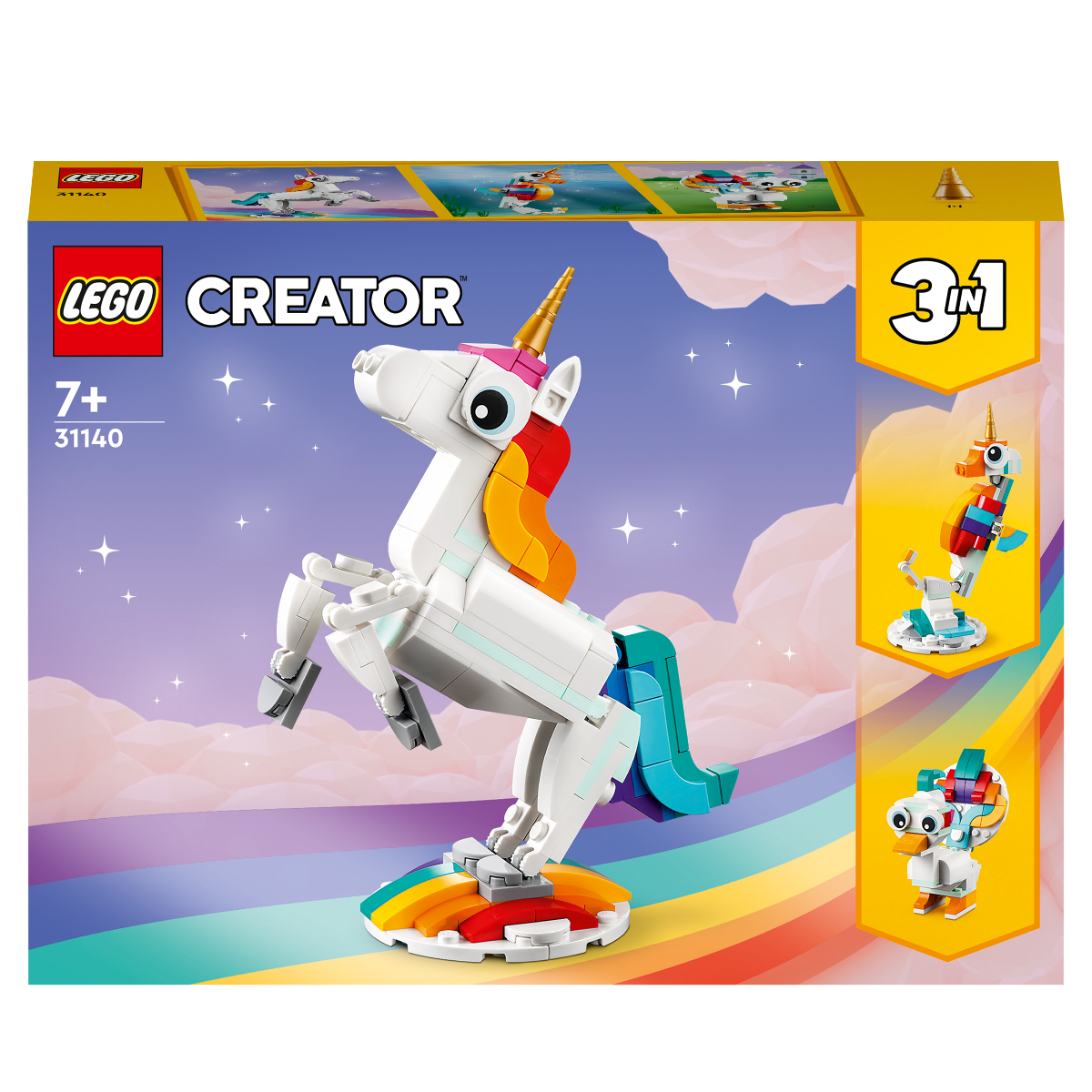 LEGO 31140 Creator 3 in 1 Magical Unicorn Toys Animal Playset