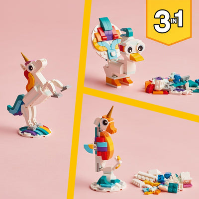 LEGO 31140 Creator 3 in 1 Magical Unicorn Toys Animal Playset