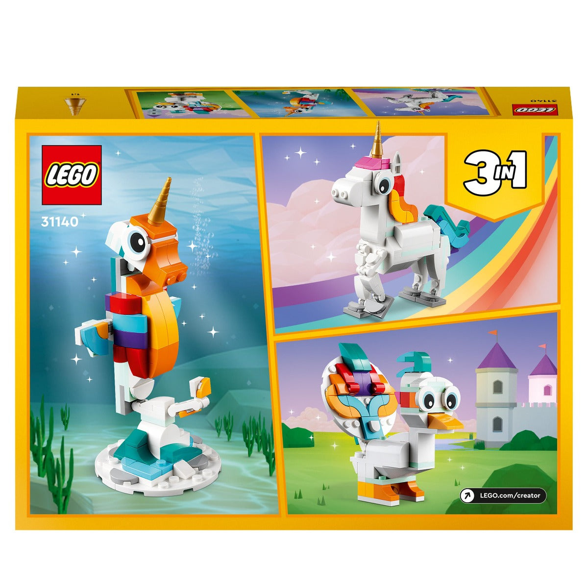 LEGO 31140 Creator 3 in 1 Magical Unicorn Toys Animal Playset