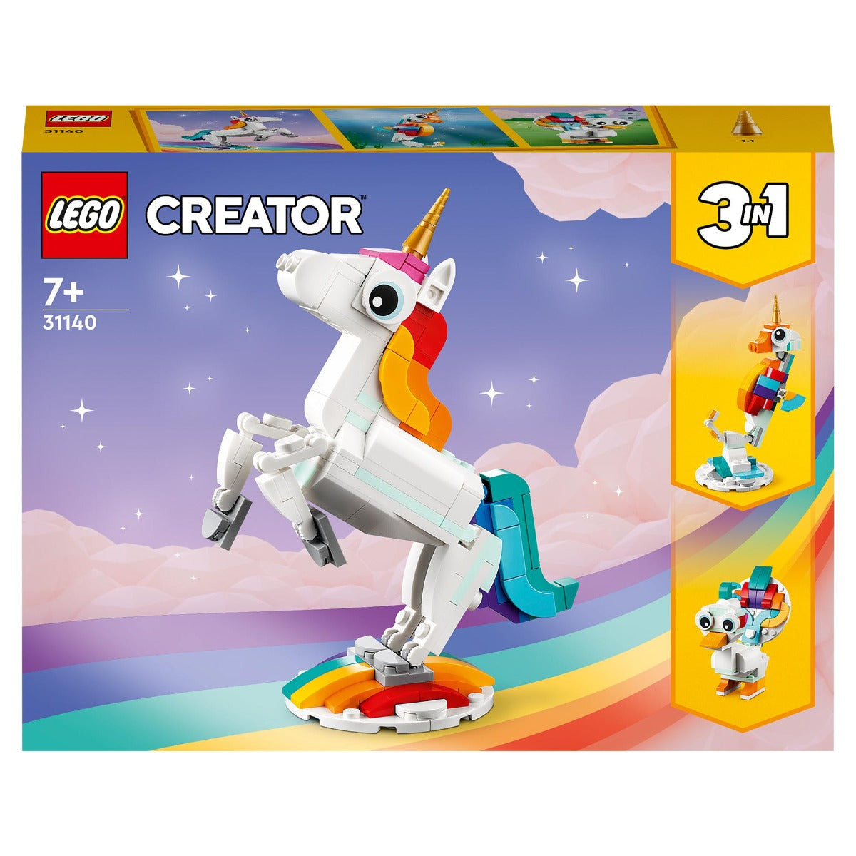 LEGO 31140 Creator 3 in 1 Magical Unicorn Toys Animal Playset