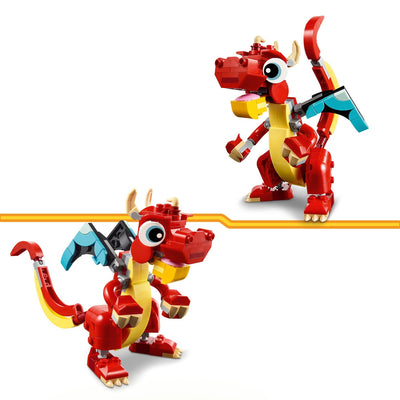 LEGO 31145 Creator 3in1 Red Dragon Set Toy with Animal Figures