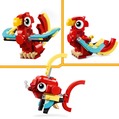 LEGO 31145 Creator 3in1 Red Dragon Set Toy with Animal Figures