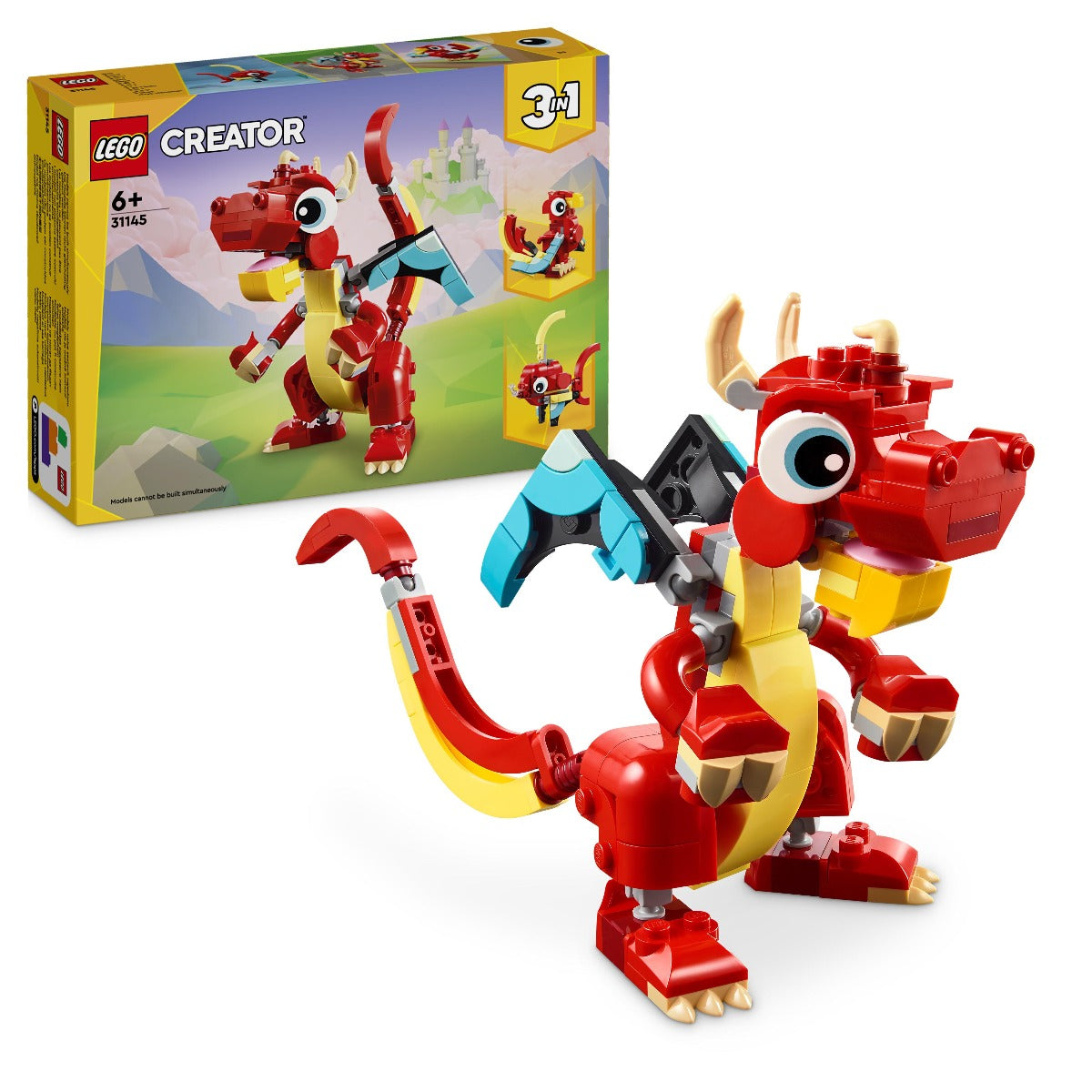 LEGO 31145 Creator 3in1 Red Dragon Set Toy with Animal Figures