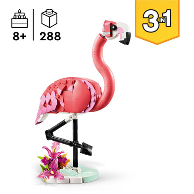 LEGO 31170 Creator 3in1 Wild Animals: Pink Flamingo Animal Toy Set