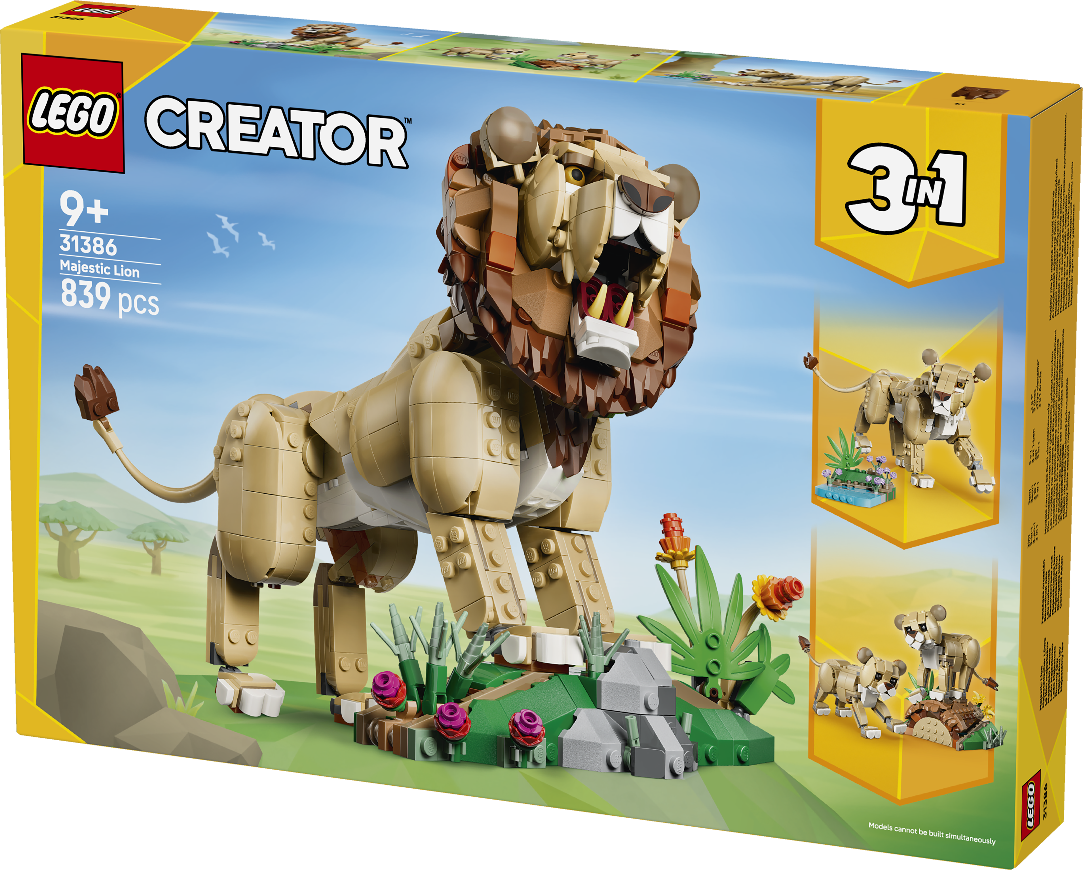 LEGO 31386 Creator 3 in 1 Wild Animals: Majestic Lion Toy