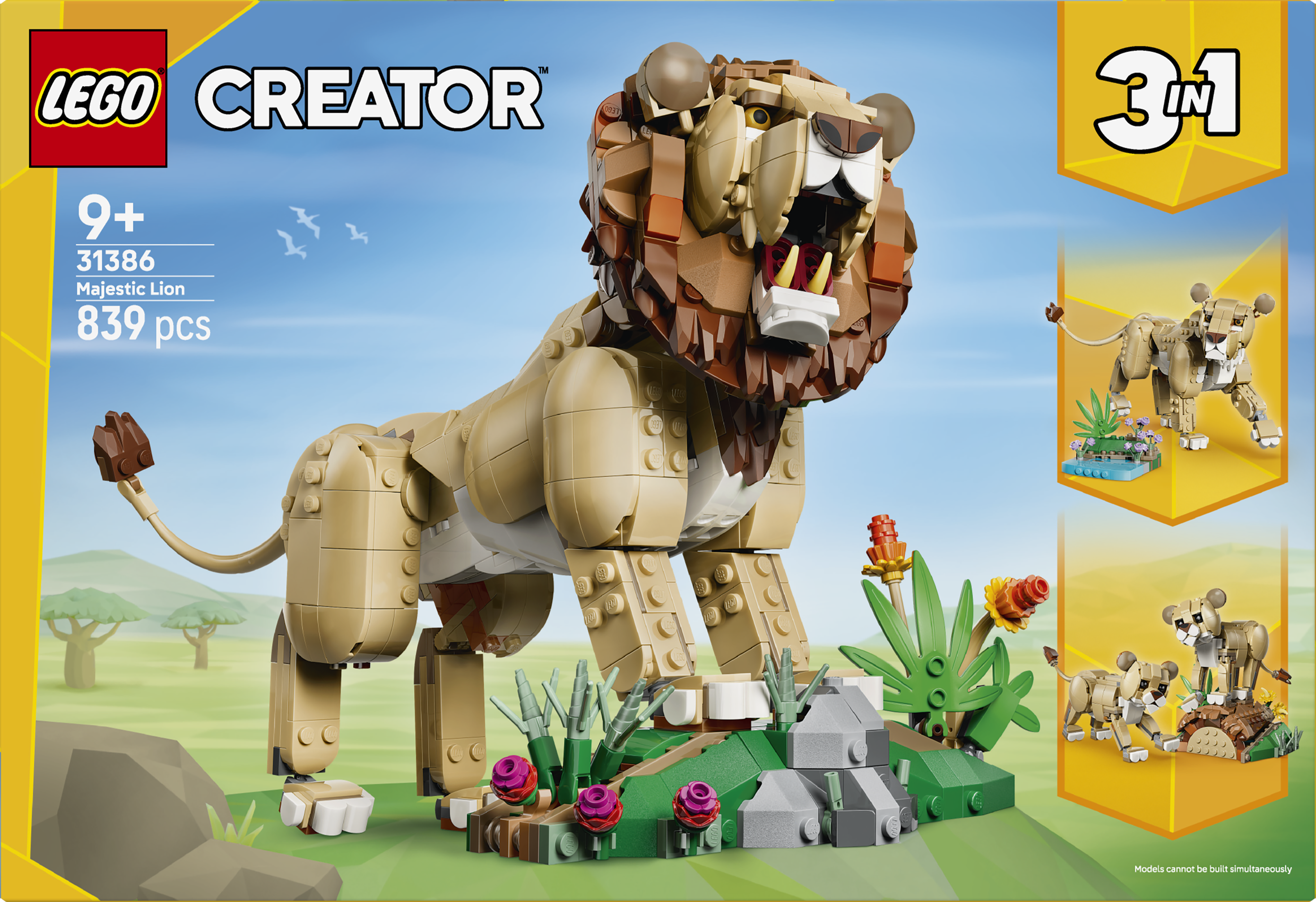 LEGO 31386 Creator 3 in 1 Wild Animals: Majestic Lion Toy