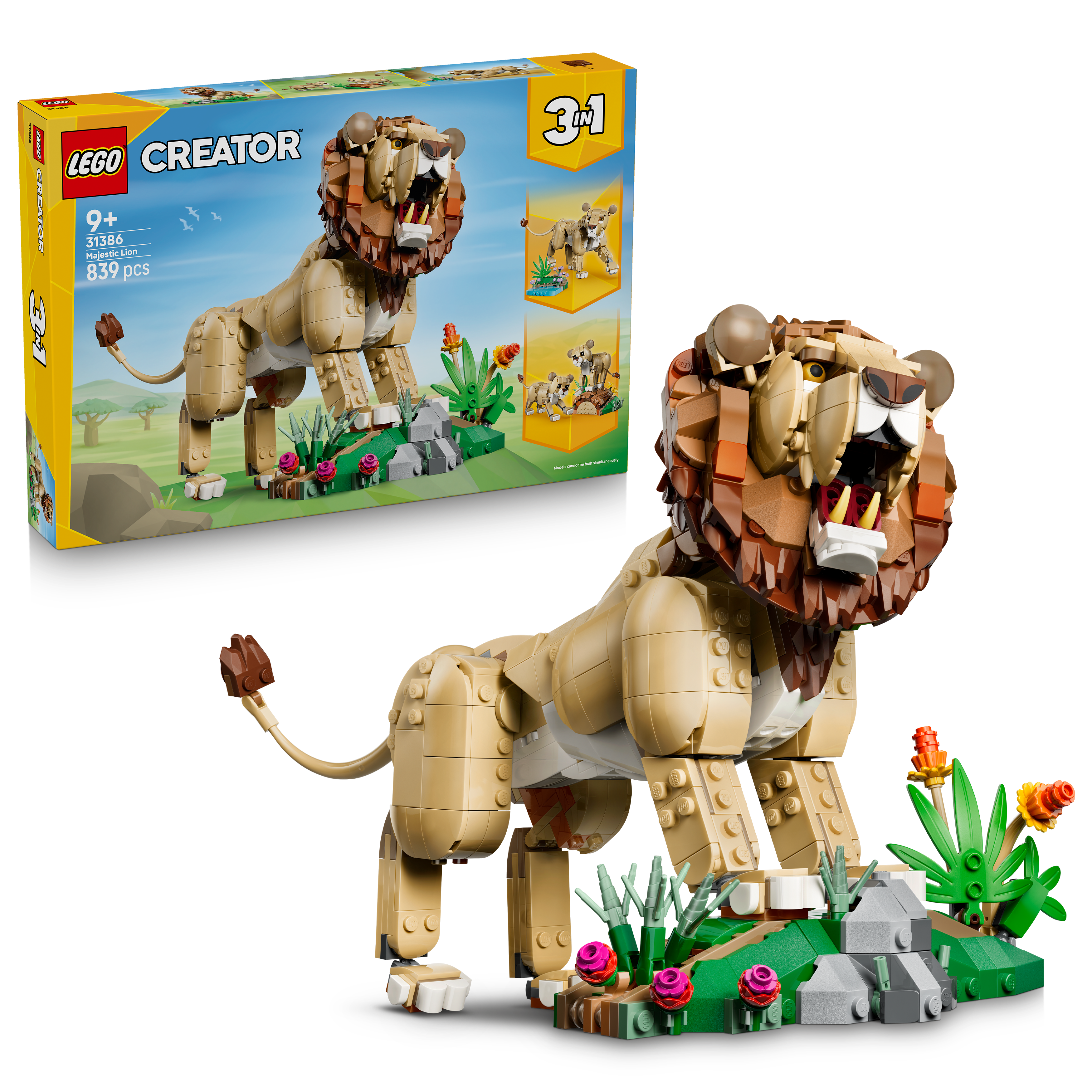 LEGO 31386 Creator 3 in 1 Wild Animals: Majestic Lion Toy