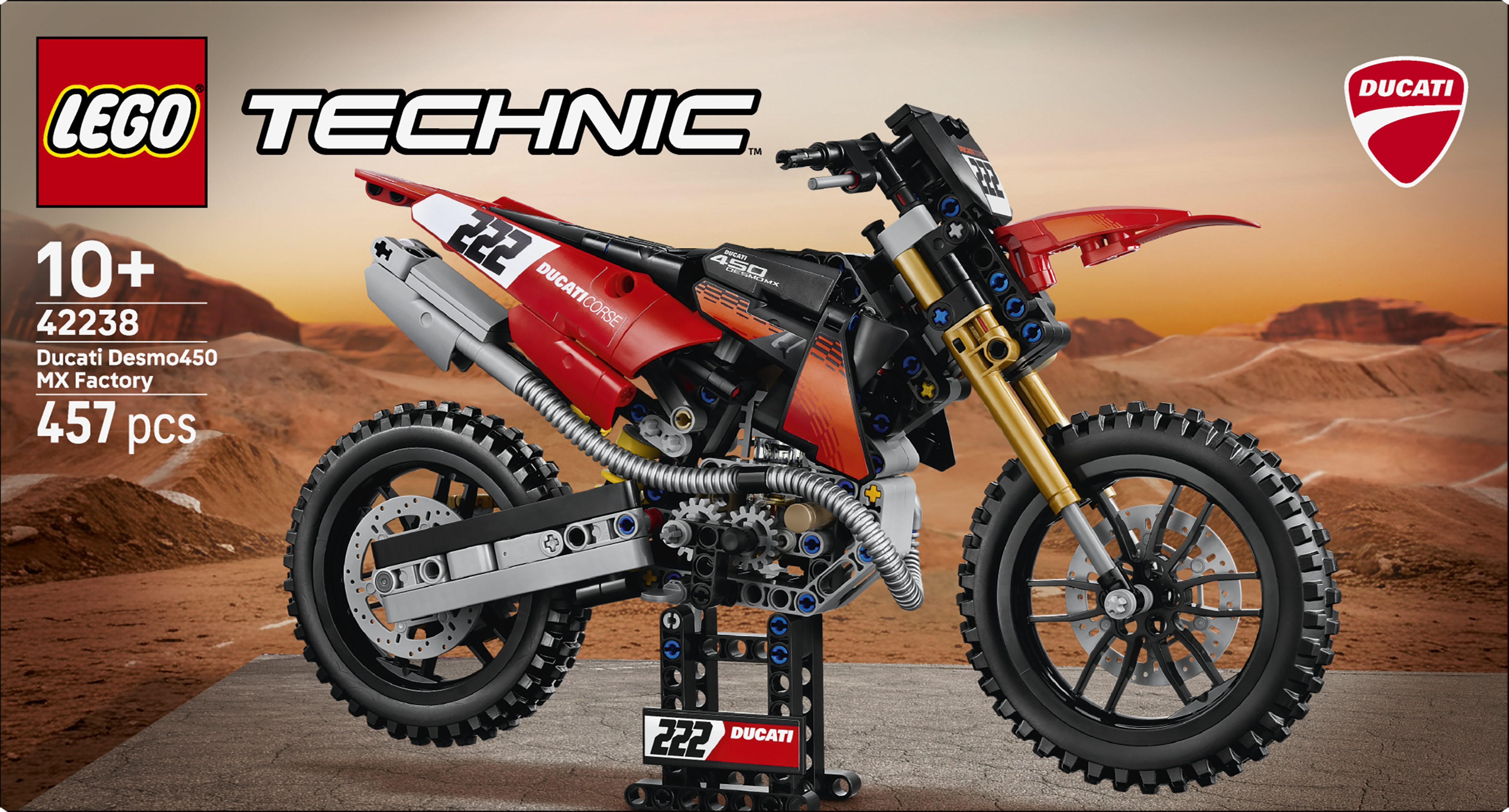 LEGO 42238 Technic Ducati Desmo450 MX Factory Motorcycle