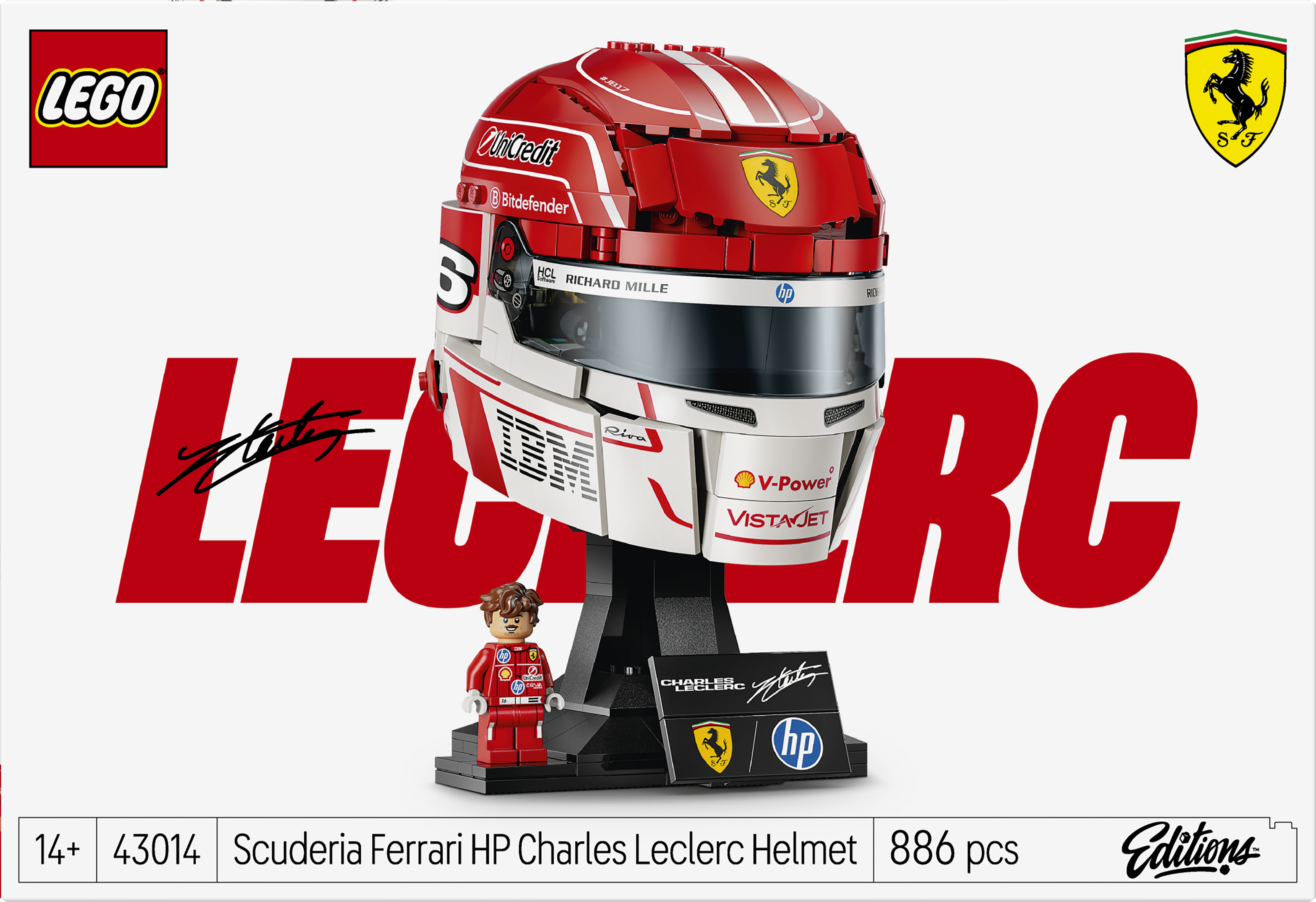 LEGO 43014 Editions Formula 1 Scuderia Ferrari HP Charles Leclerc Helmet