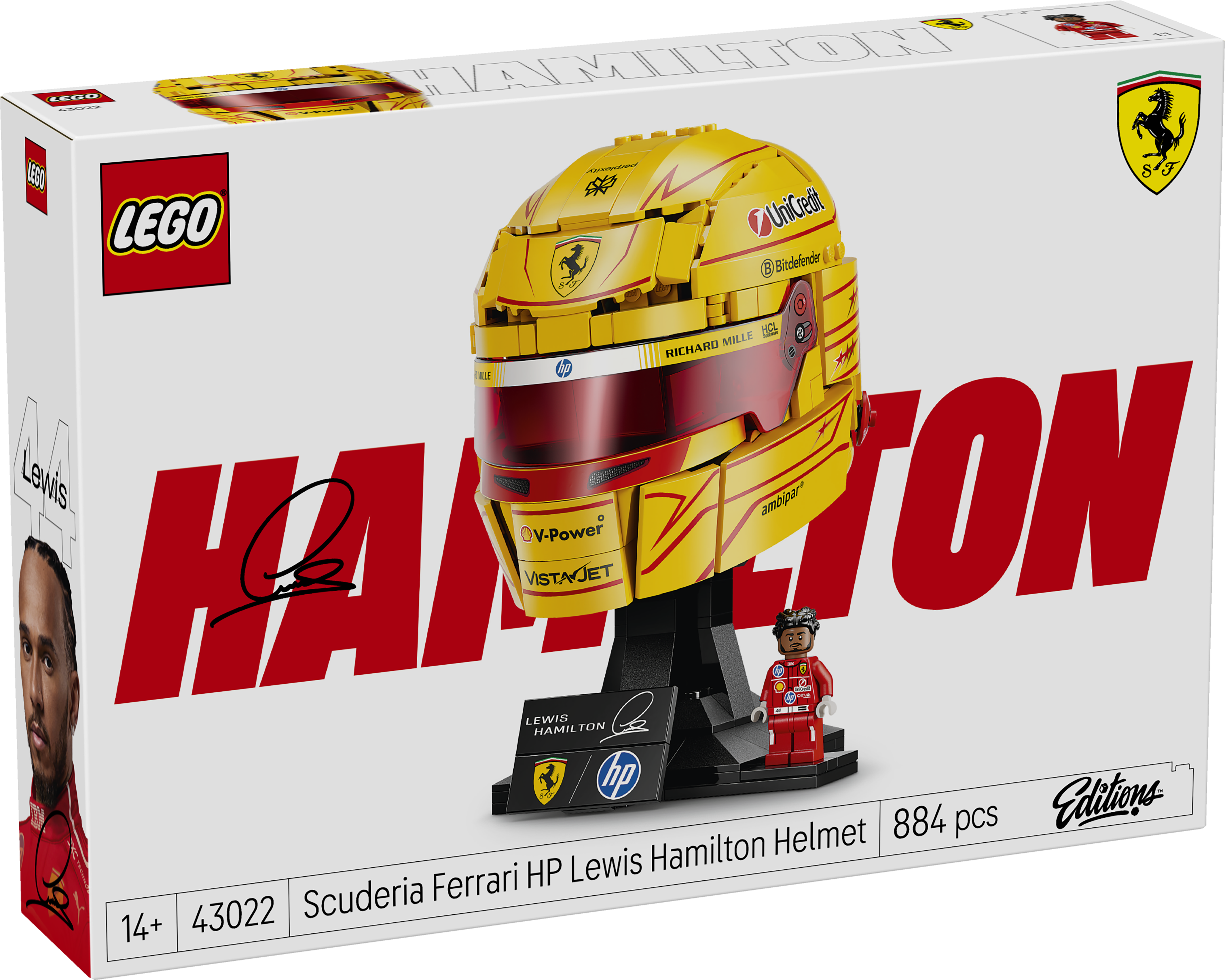 LEGO 43022 Editions Formula 1 Scuderia Ferrari HP Lewis Hamilton Helmet