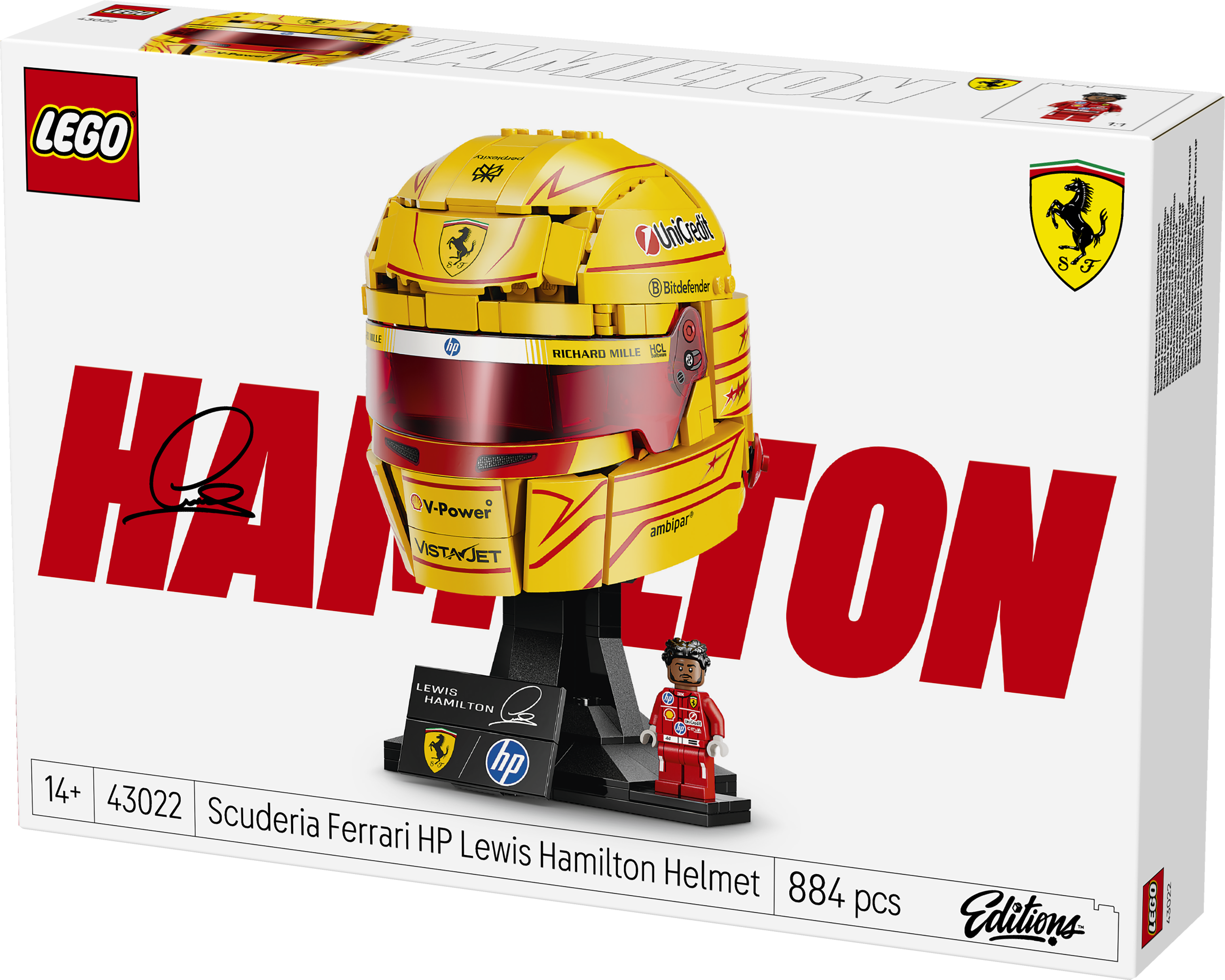 LEGO 43022 Editions Formula 1 Scuderia Ferrari HP Lewis Hamilton Helmet