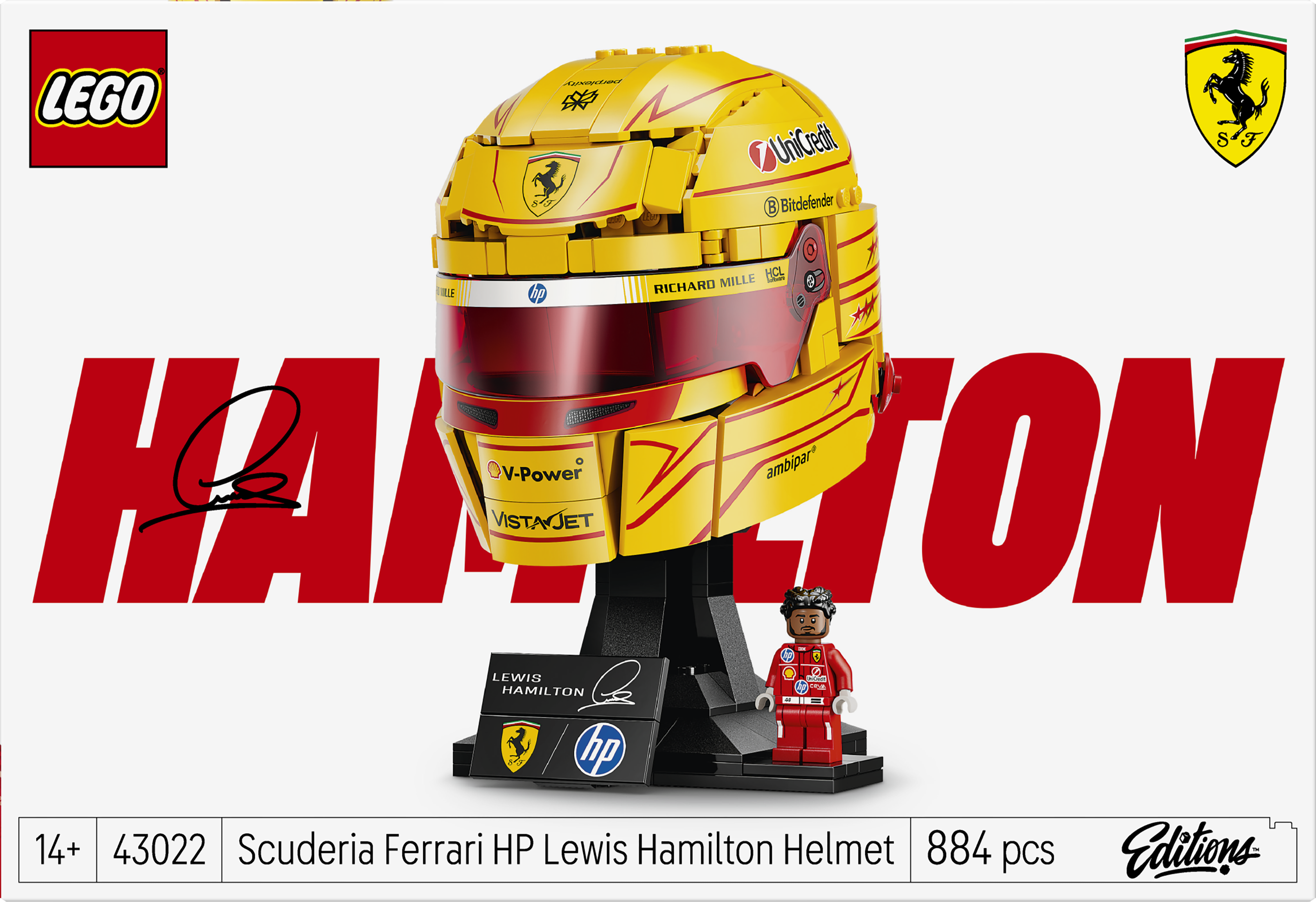 LEGO 43022 Editions Formula 1 Scuderia Ferrari HP Lewis Hamilton Helmet