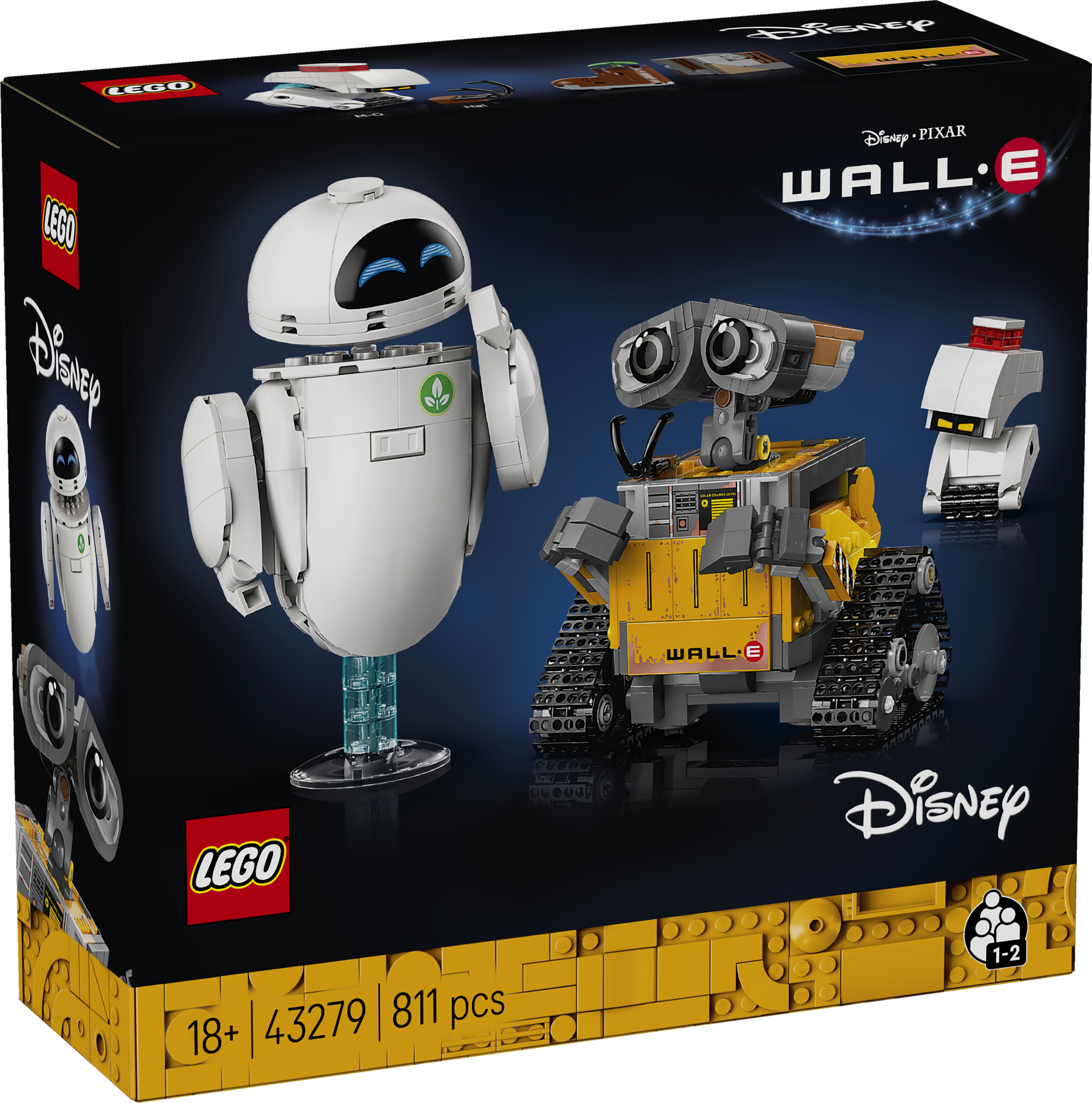 LEGO 43279 Disney and Pixar WALL-E and EVE Animated Film Building Set