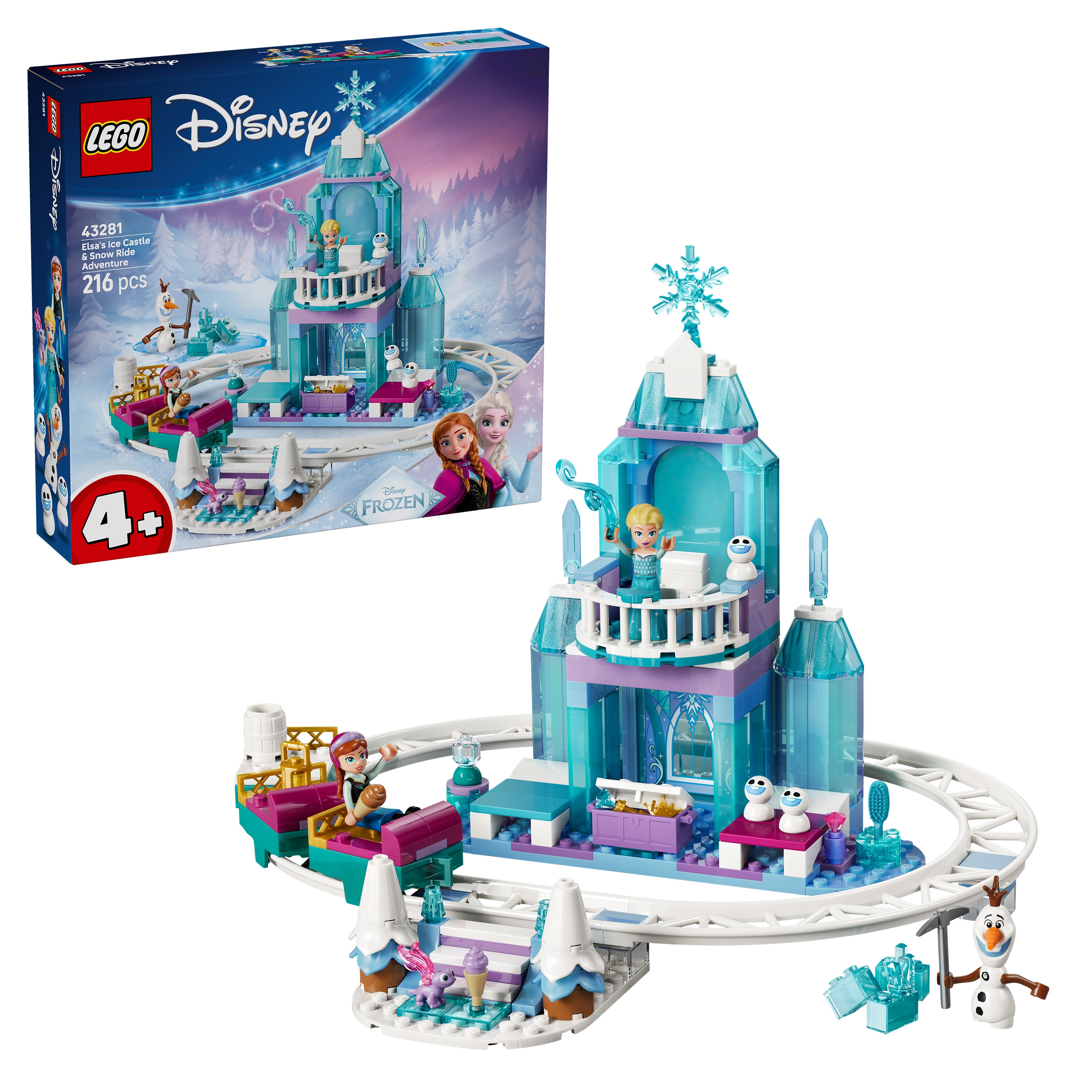 LEGO 43281 Disney Princess Elsa's Ice Castle & Snow Ride Adventure