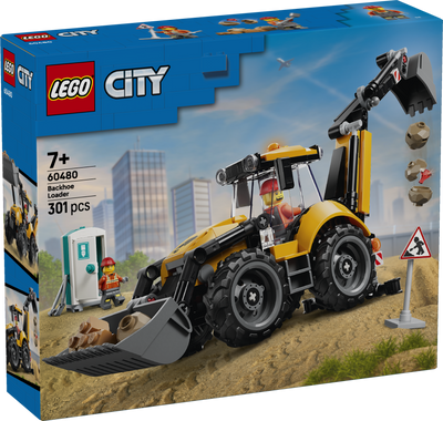 LEGO 60480 City Yellow Backhoe Loader - Construction Toy