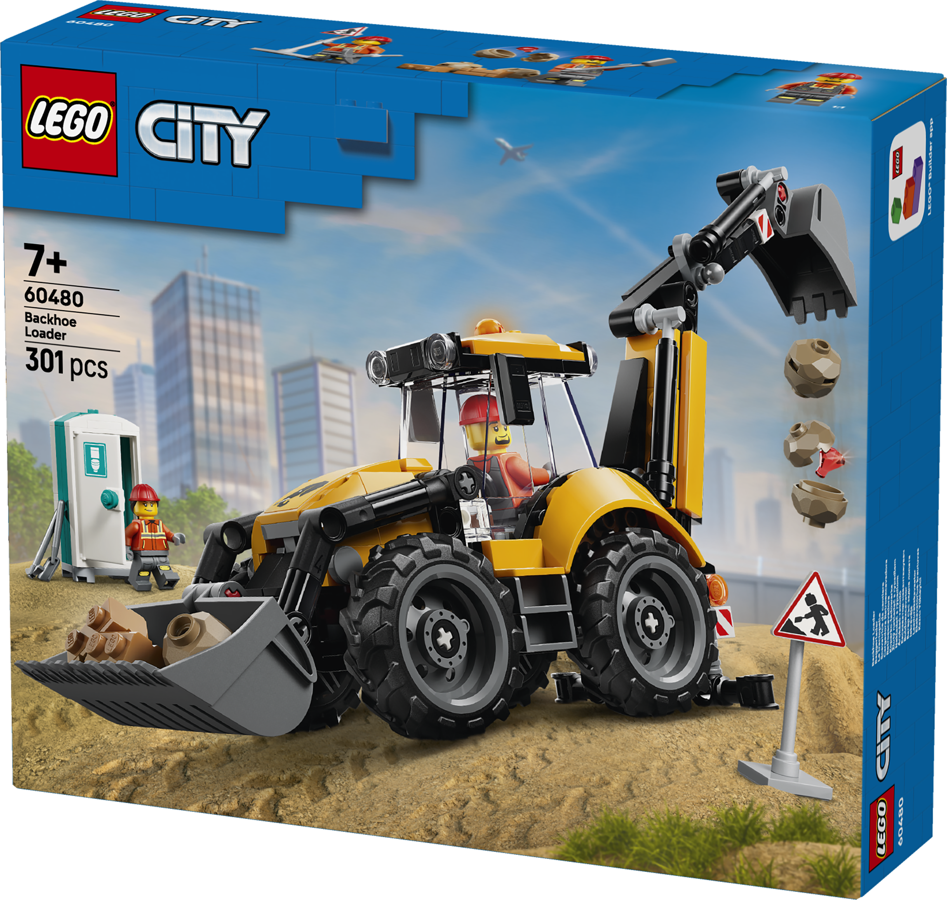 LEGO 60480 City Yellow Backhoe Loader - Construction Toy
