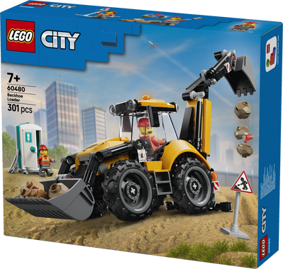 LEGO 60480 City Yellow Backhoe Loader - Construction Toy