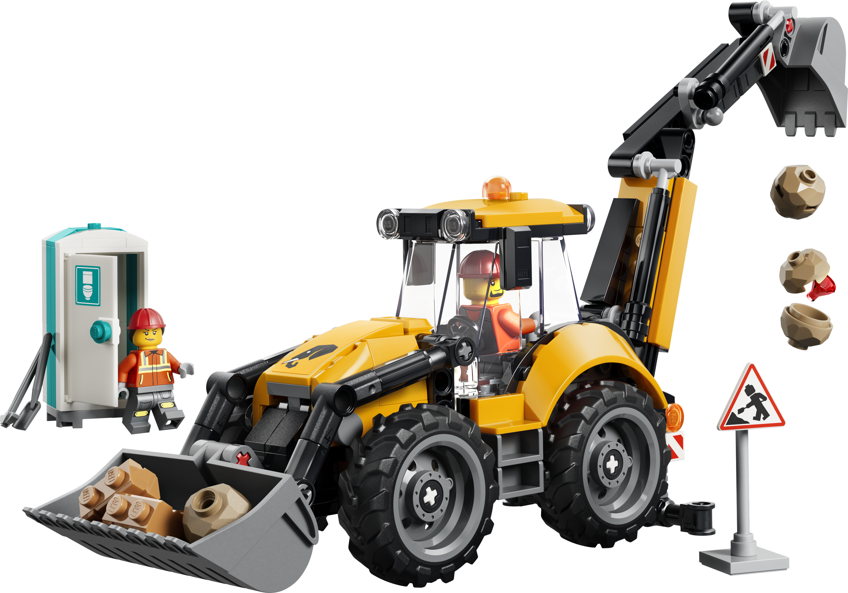LEGO 60480 City Yellow Backhoe Loader - Construction Toy