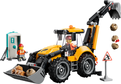 LEGO 60480 City Yellow Backhoe Loader - Construction Toy