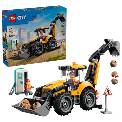 LEGO 60480 City Yellow Backhoe Loader - Construction Toy