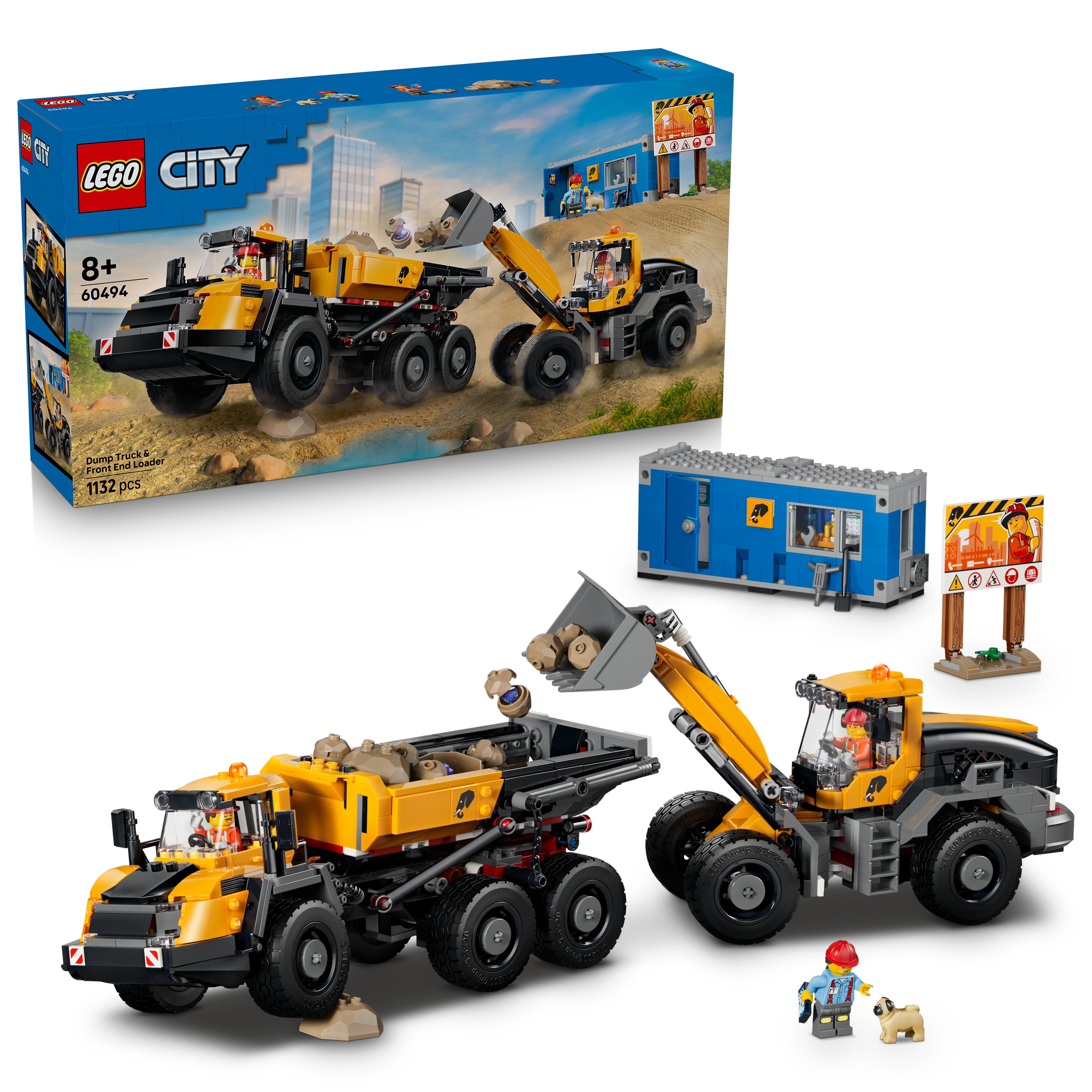 LEGO 60494 City Dump Truck & Front End Loader - Construction Toy