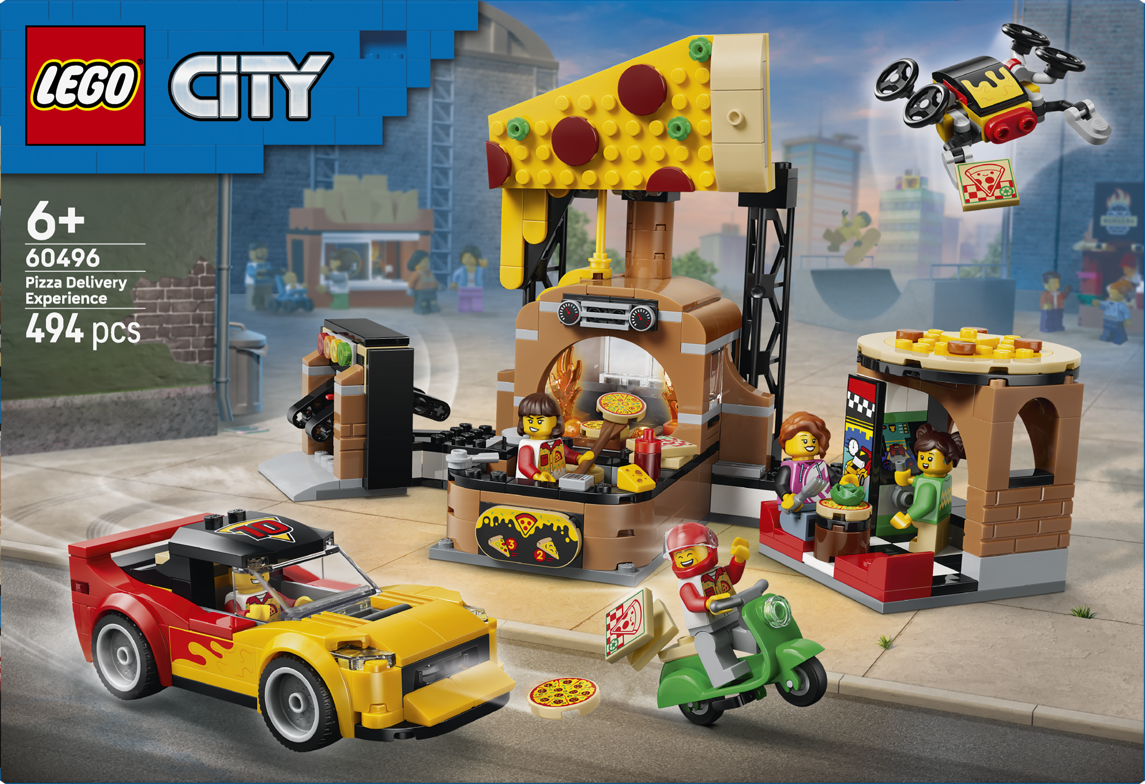 LEGO 60496 City Pizza Delivery Experience with Vehicles -