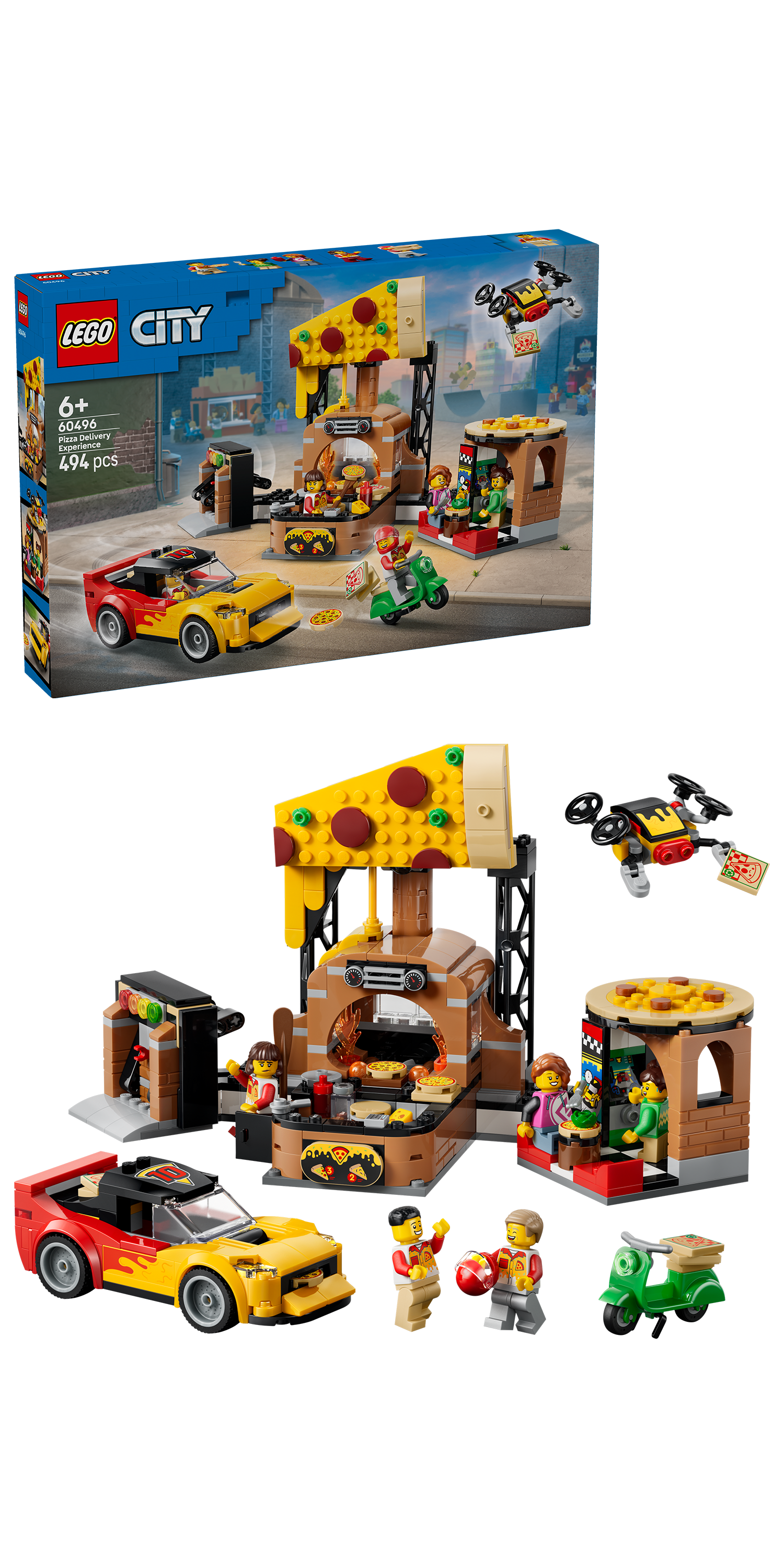LEGO 60496 City Pizza Delivery Experience with Vehicles -