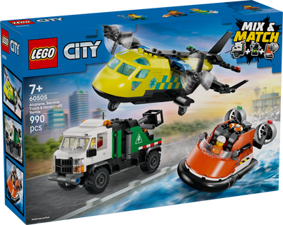 LEGO 60505 City Airplane, Service Truck & Hovercraft Remix