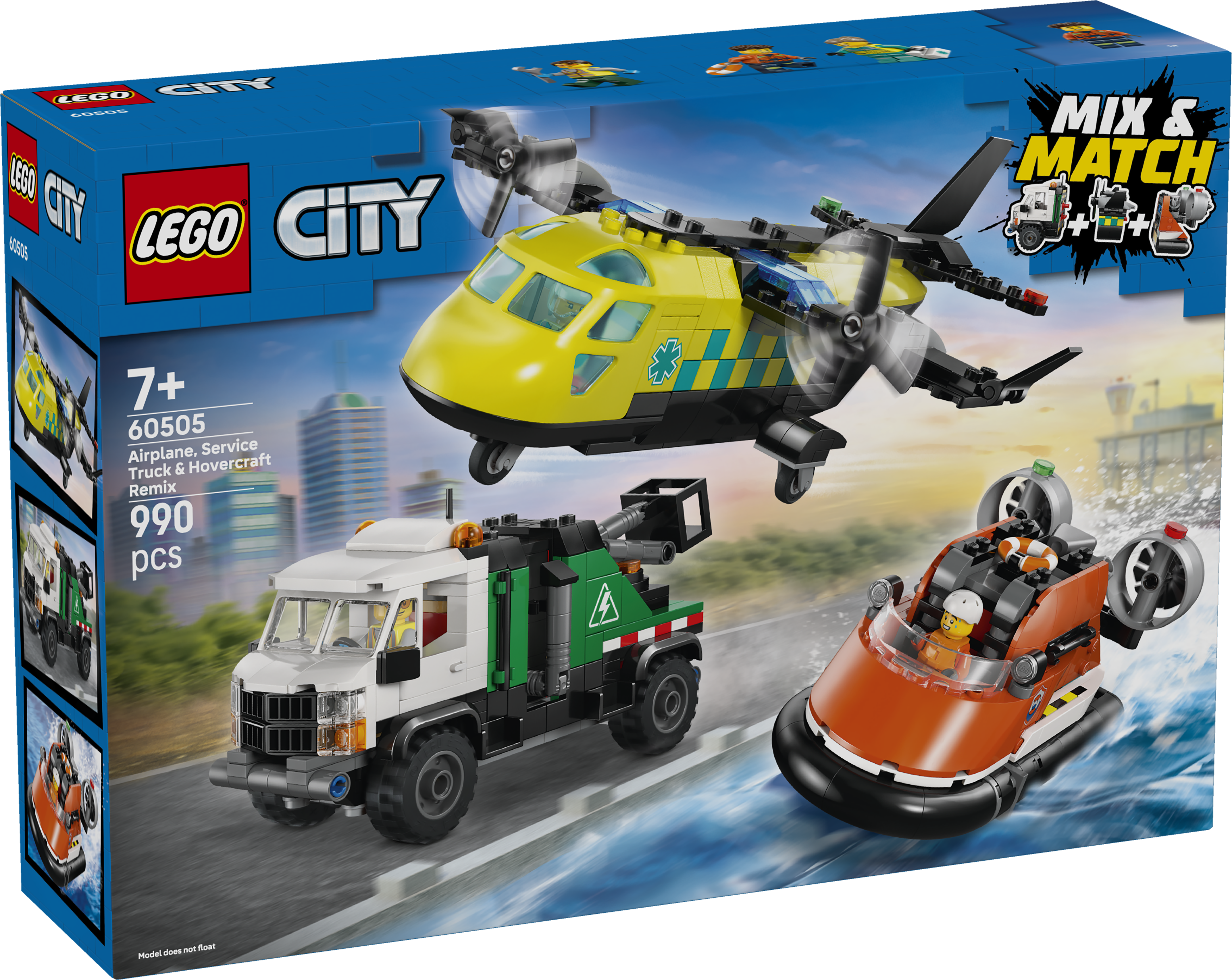 LEGO 60505 City Airplane, Service Truck & Hovercraft Remix