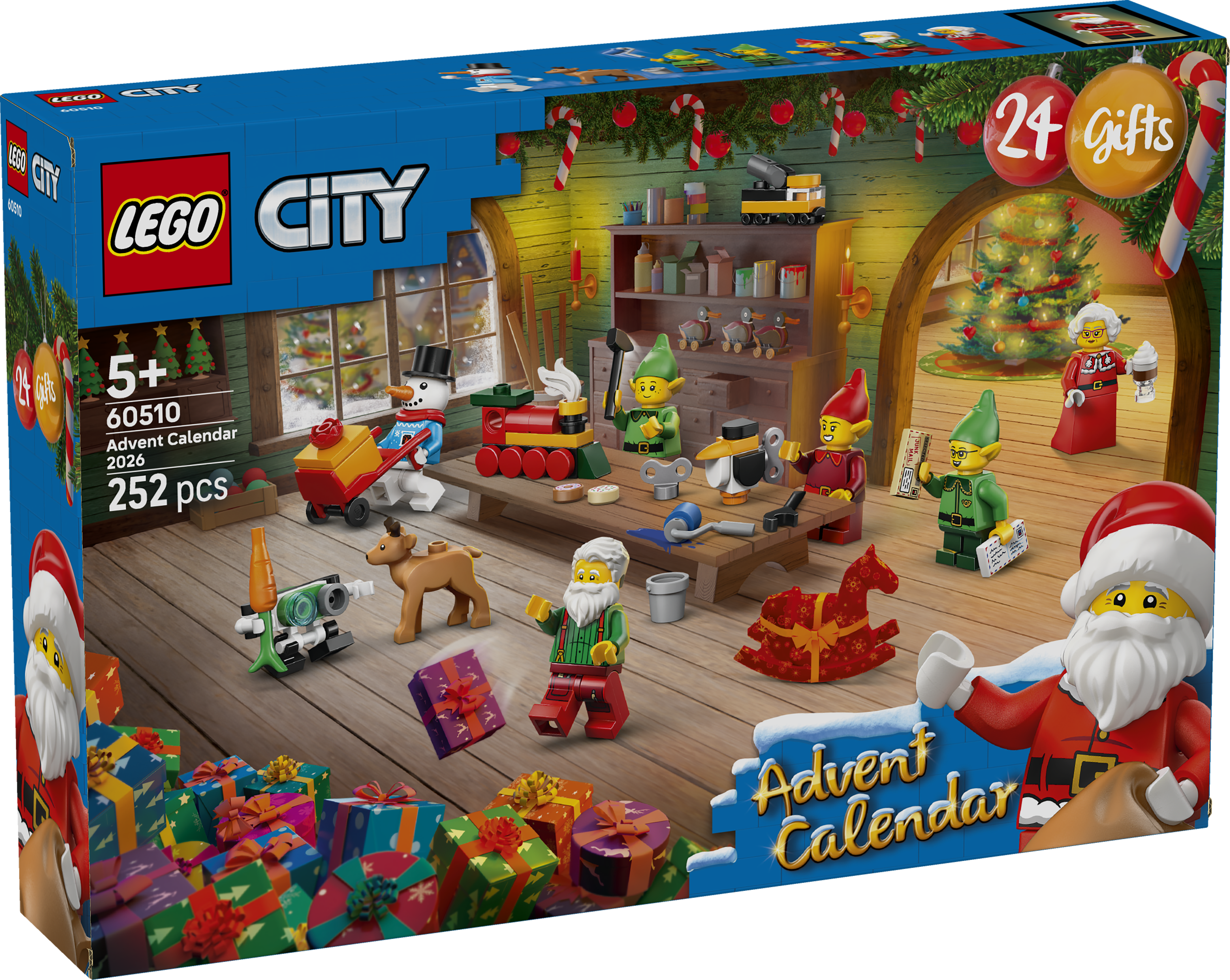 LEGO 60510 City Advent Calendar 2026 Santa’s Workshop Toy