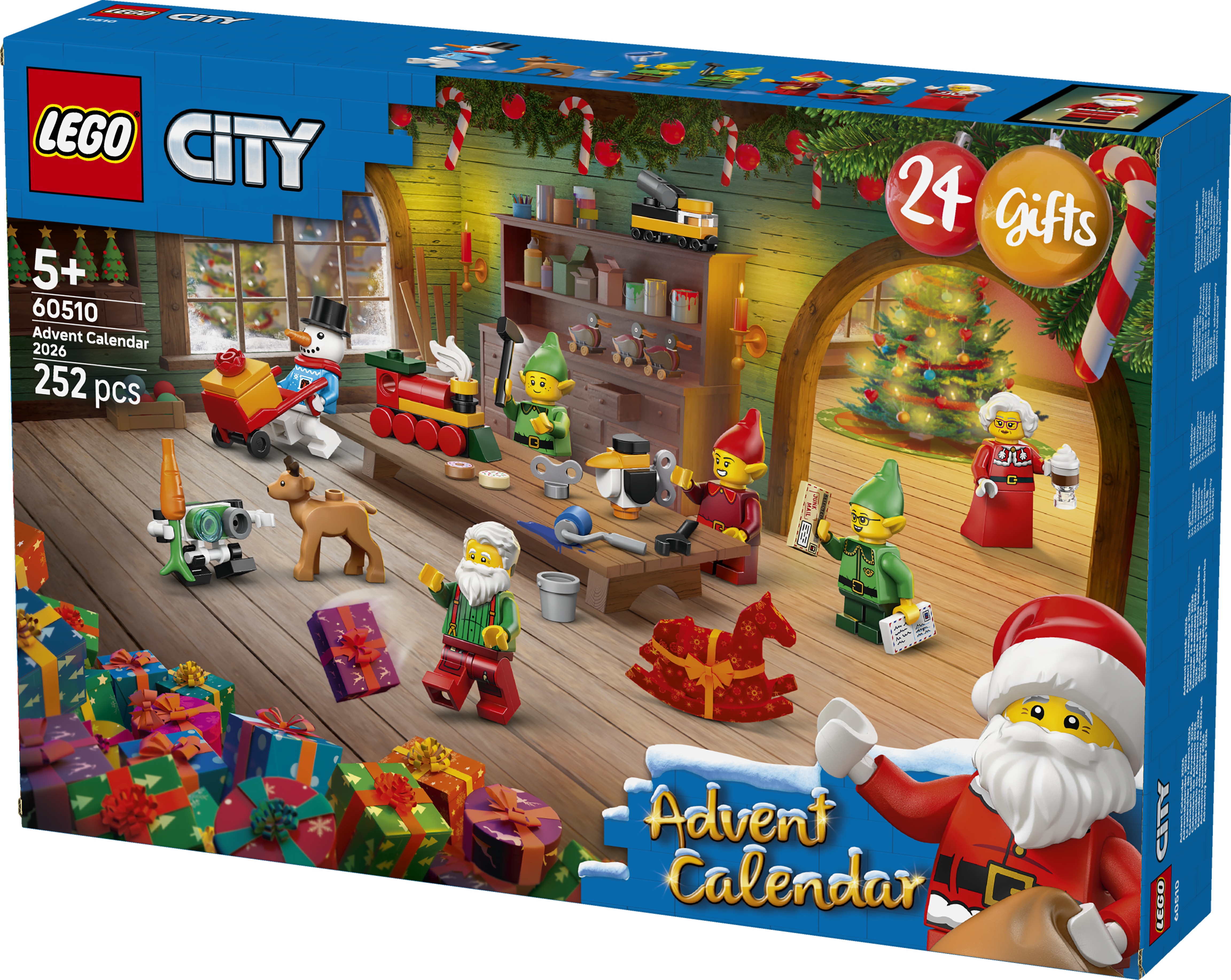 LEGO 60510 City Advent Calendar 2026 Santa’s Workshop Toy