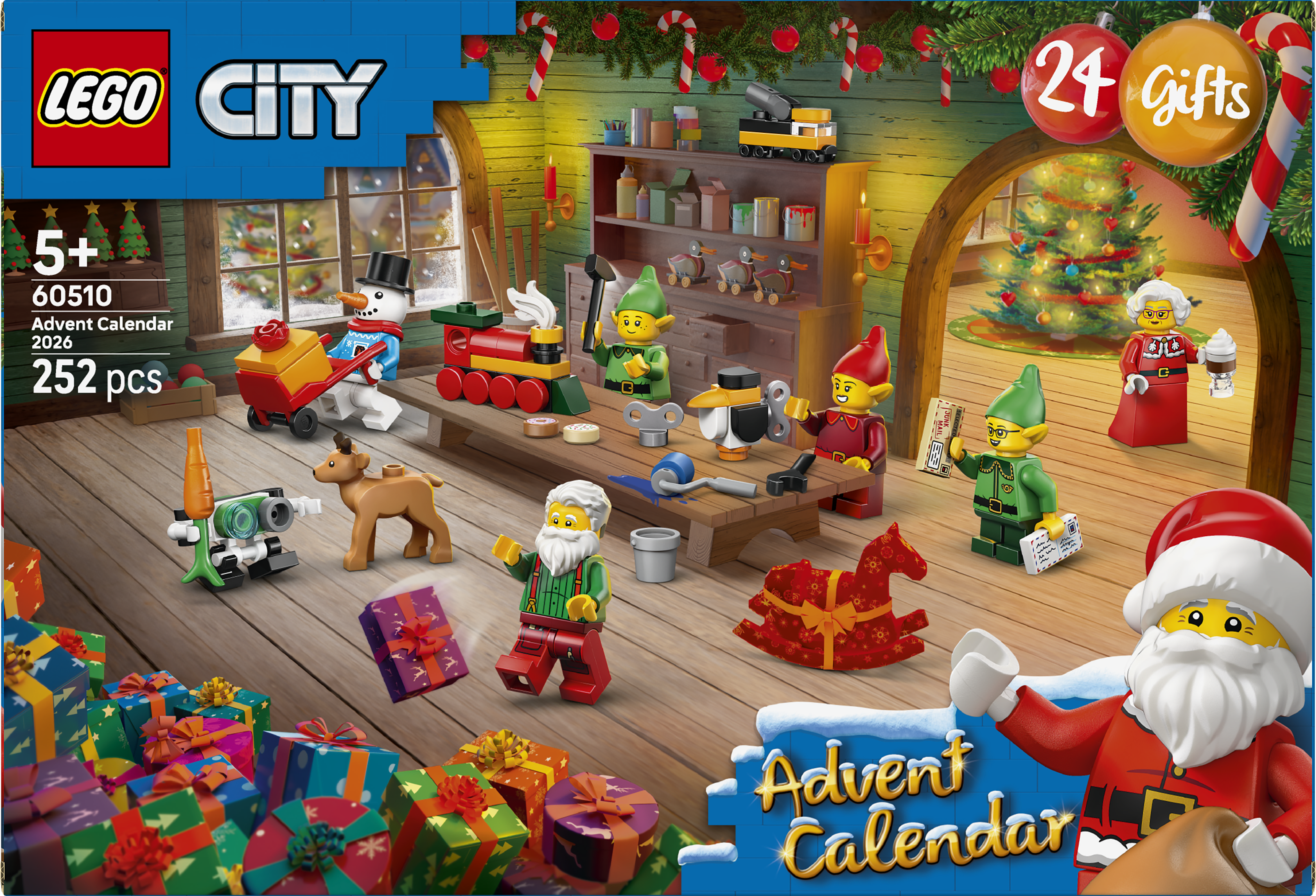 LEGO 60510 City Advent Calendar 2026 Santa’s Workshop Toy