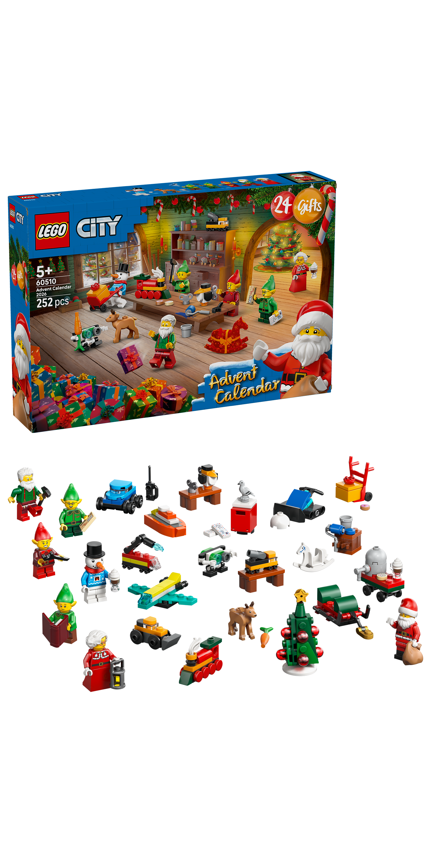 LEGO 60510 City Advent Calendar 2026 Santa’s Workshop Toy