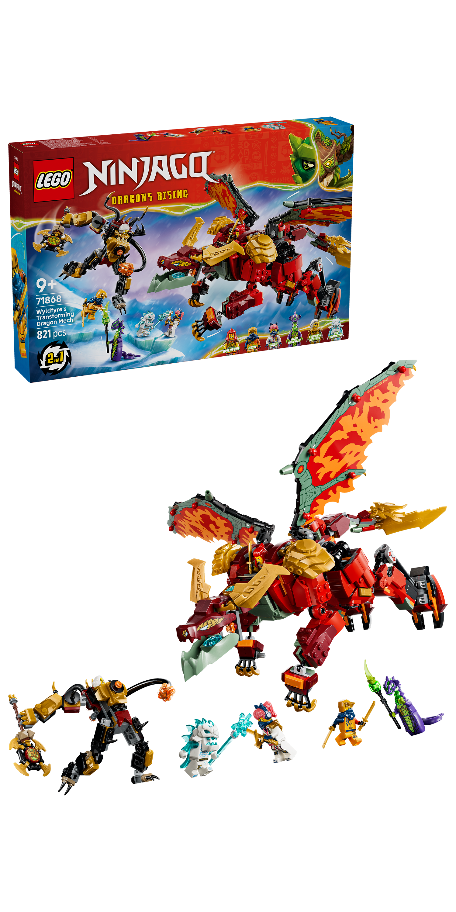 LEGO 71868 NINJAGO Wyldfyre's Transforming Dragon Mech