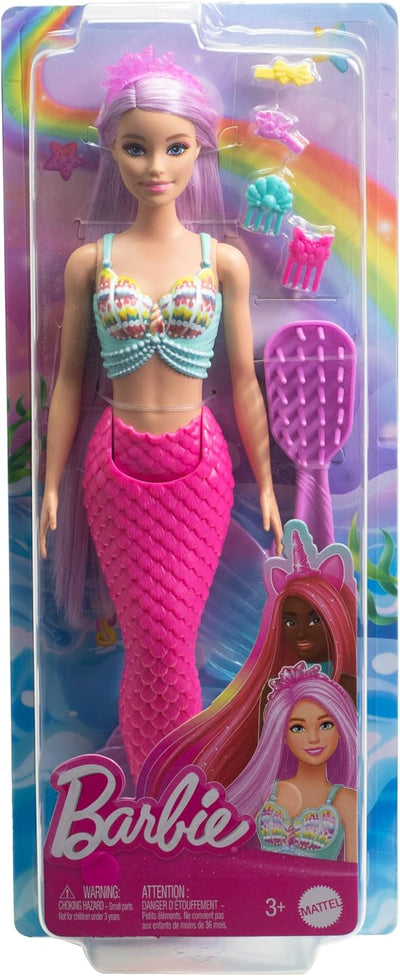 Barbie Mermaid Doll with 7-Inch-Long Pink Fantasy Hair