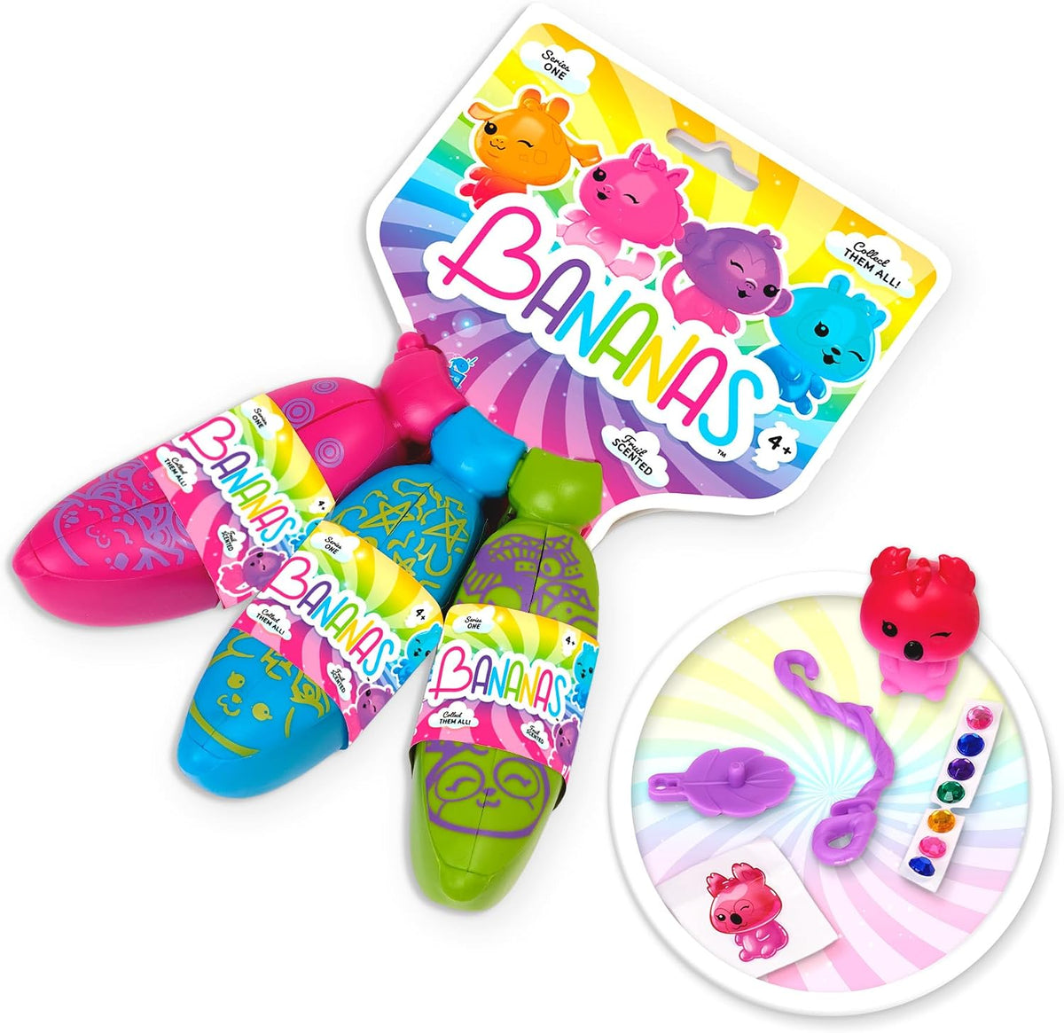 John Adams Bananas Scented Surprise Collectible Toy - Bunch of 3 Bananas