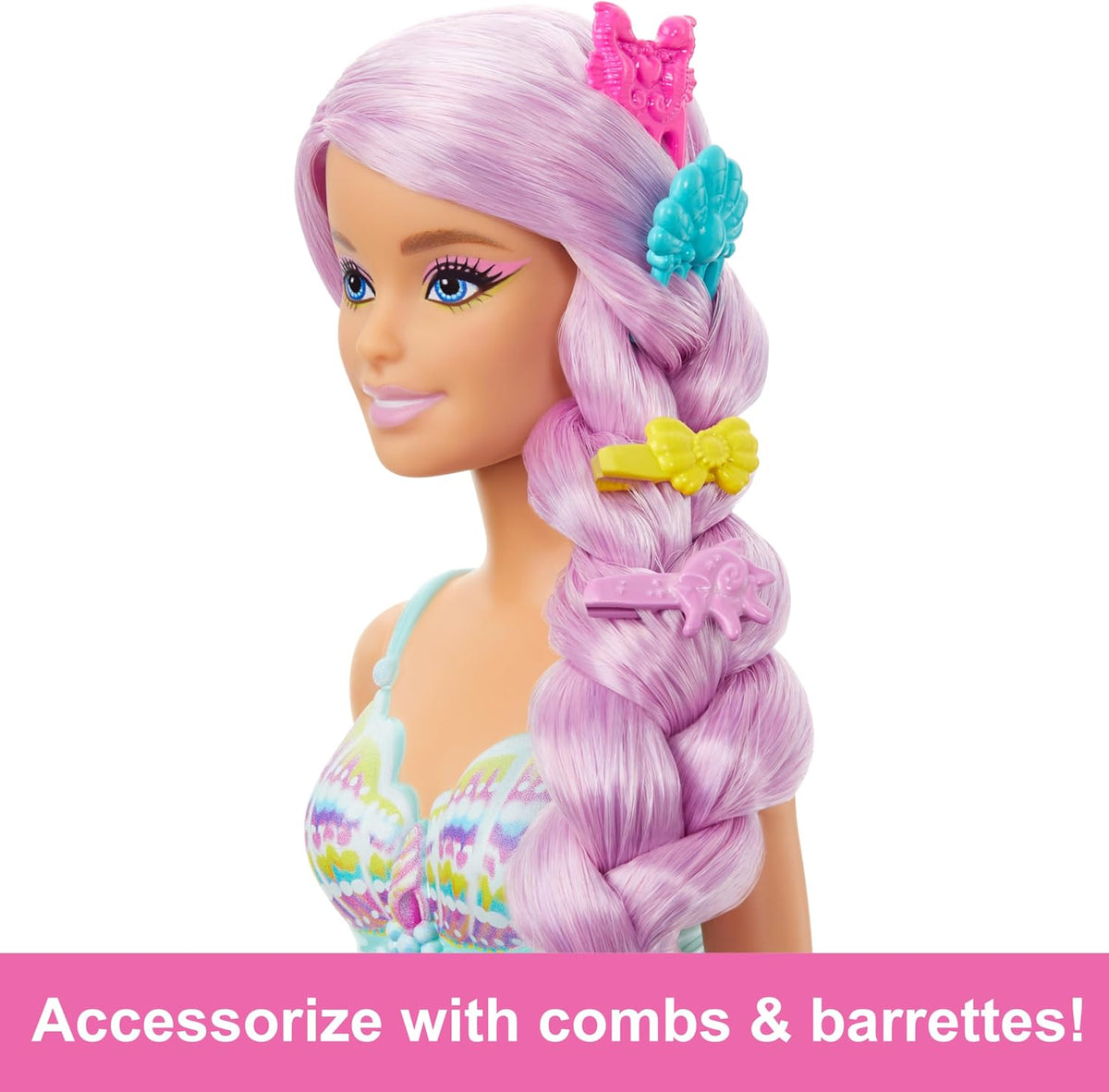 Barbie Mermaid Doll with 7-Inch-Long Pink Fantasy Hair - view 2