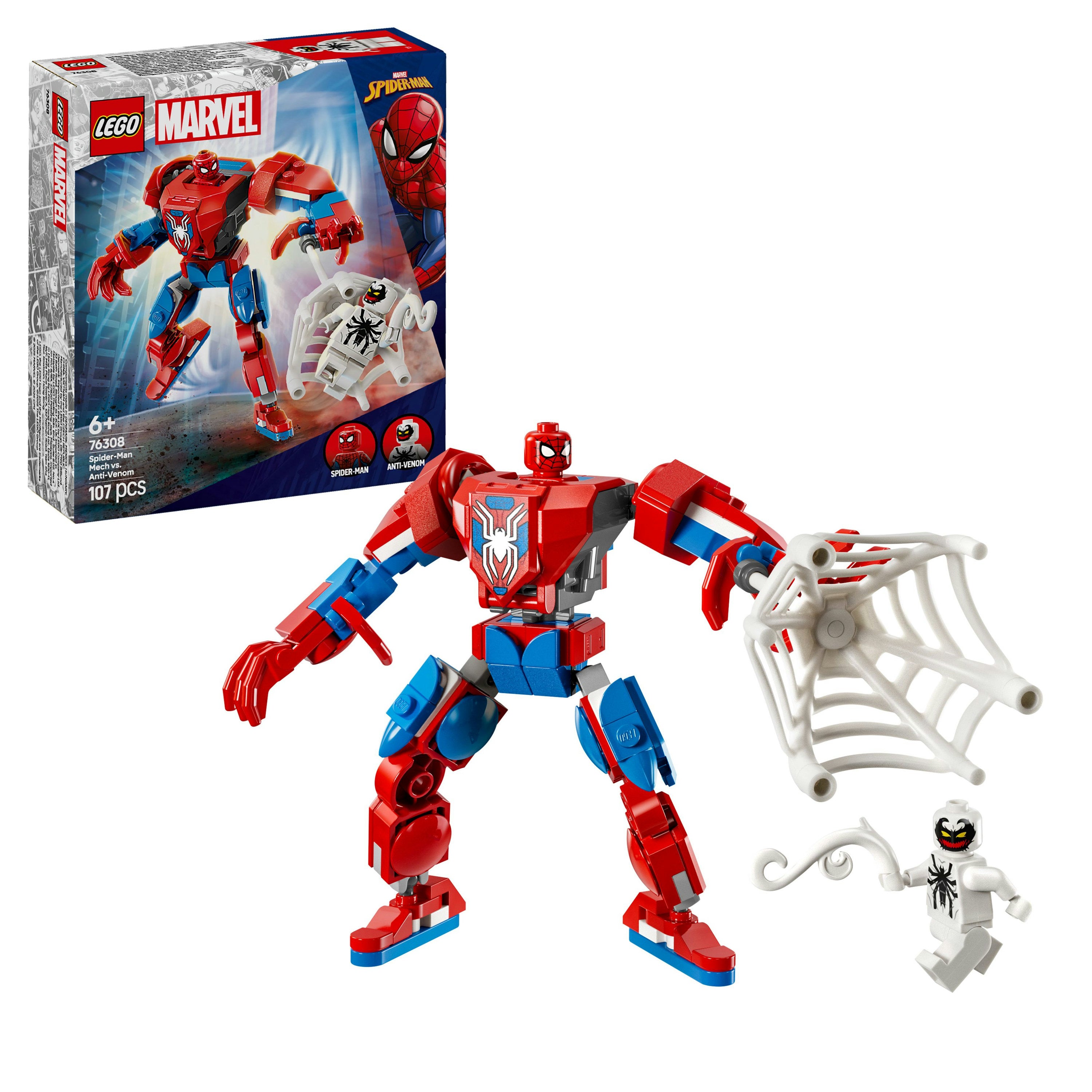 LEGO 76308 Marvel Spider-Man Mech vs. Anti-Venom Building Toy Set