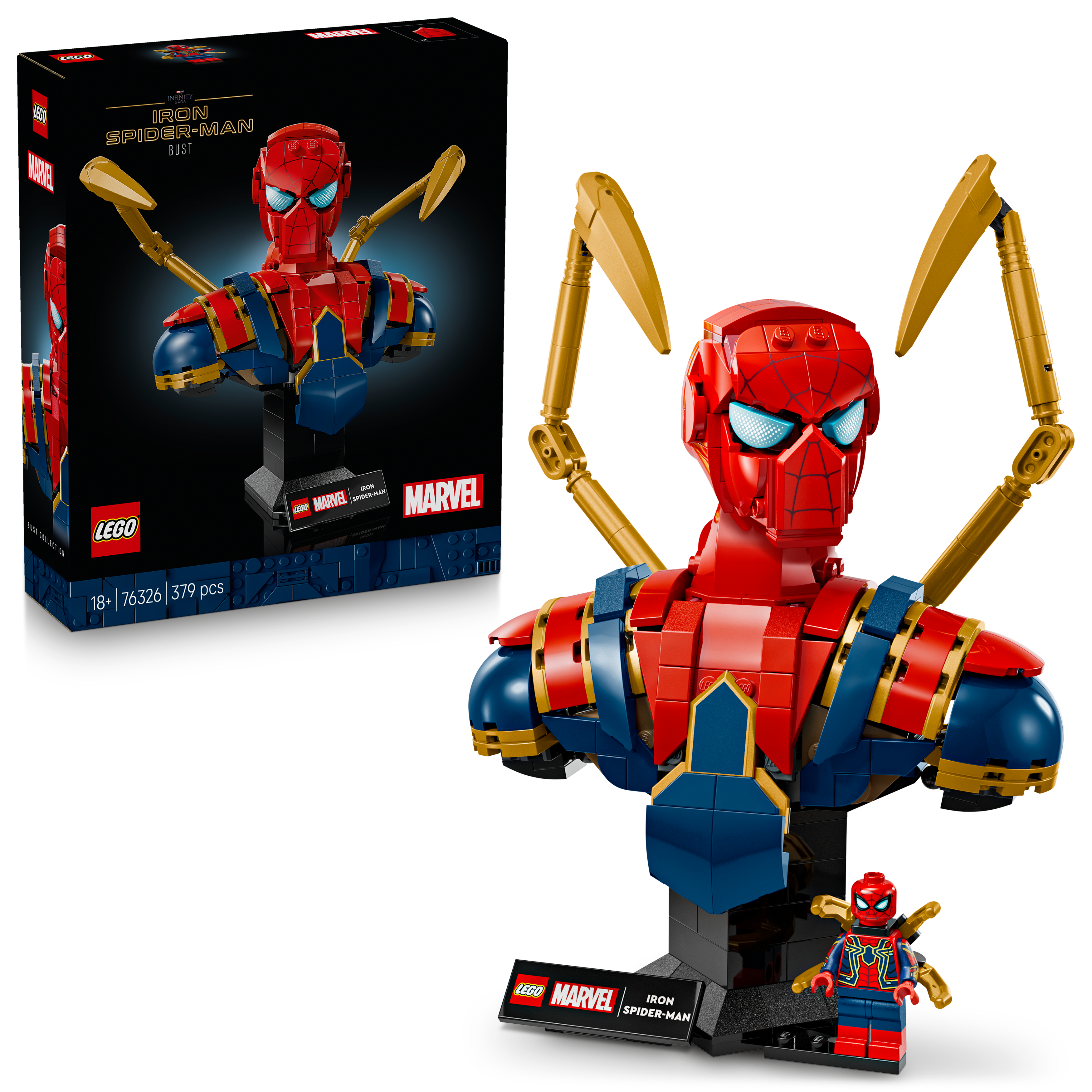 LEGO 76326 Marvel Iron Spider-Man Bust Collectible Adult Building Set