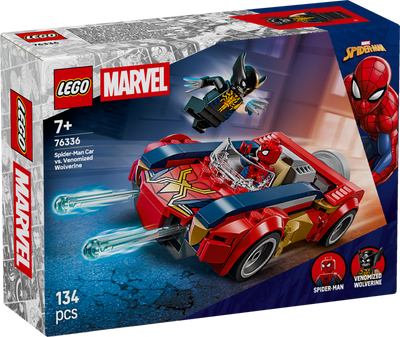LEGO 76336 Super Heroes SpiderMan Car vs. Venomized Wolverine