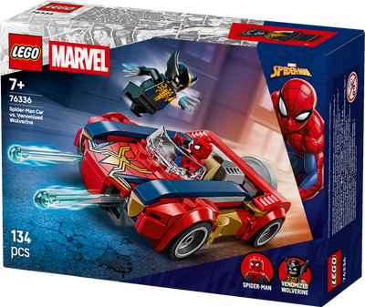 LEGO 76336 Super Heroes SpiderMan Car vs. Venomized Wolverine