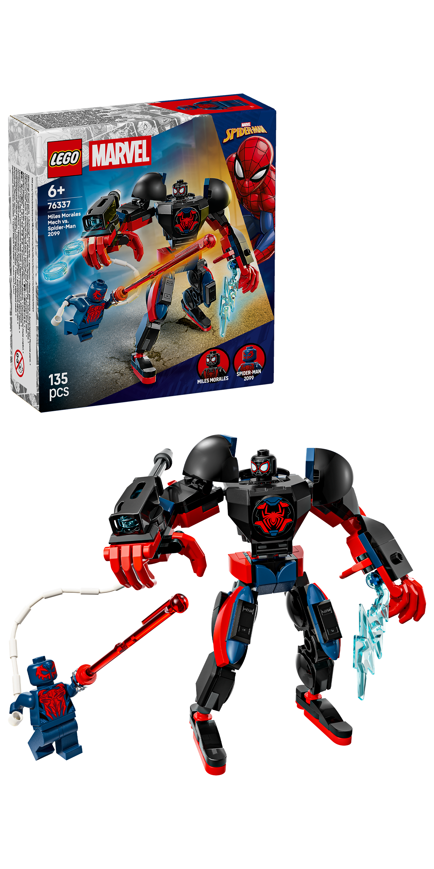 LEGO 76337 Super Heroes Miles Morales Mech vs. SpiderMan 2099