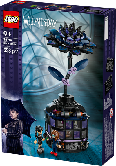 LEGO 76784 Wednesday Black Dahlia Flower Halloween Gift, Faux Plant Room Decor