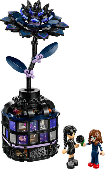 LEGO 76784 Wednesday Black Dahlia Flower Halloween Gift, Faux Plant Room Decor