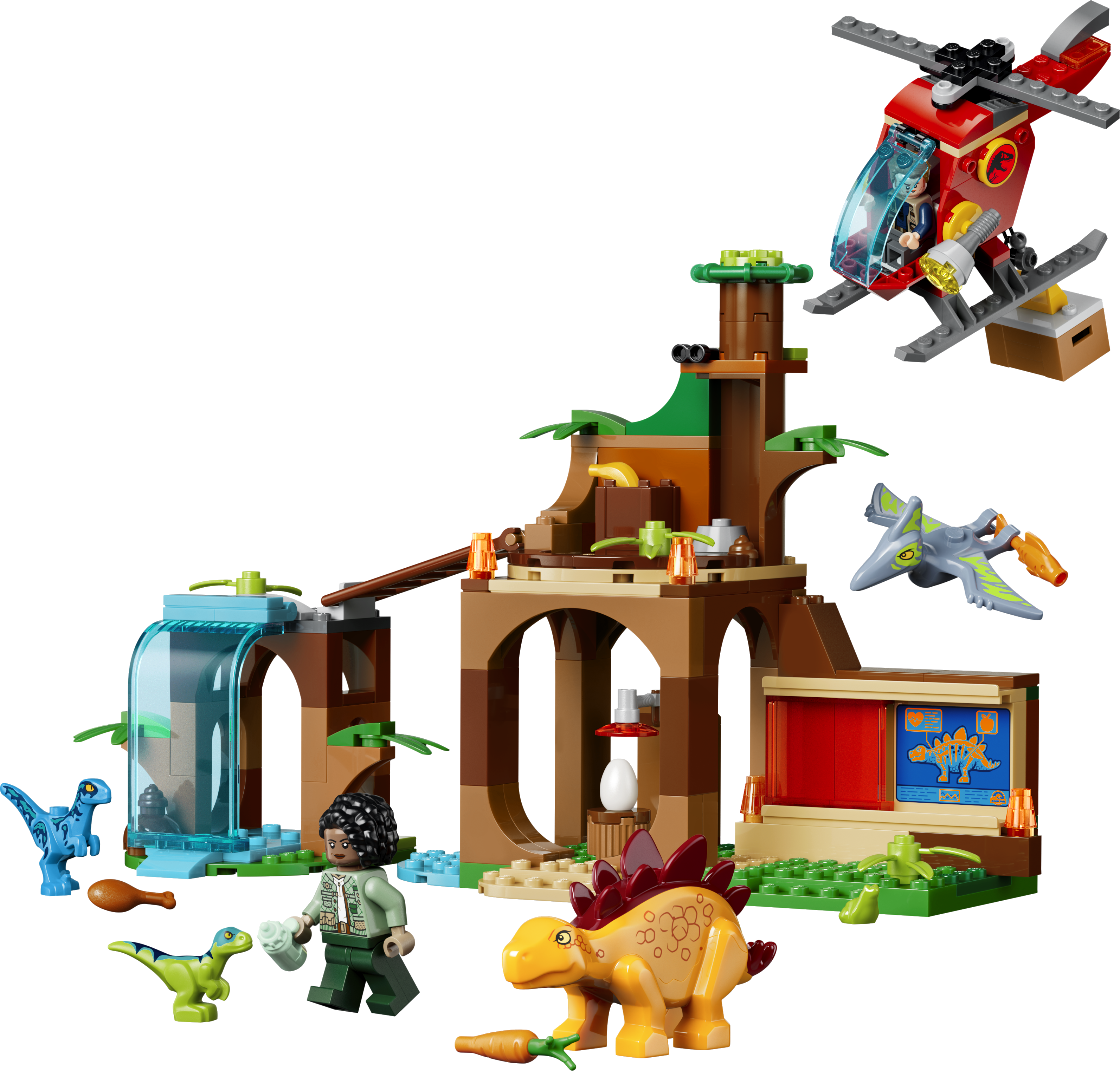 LEGO 77981 Jurassic World Velociraptor, Stegosaurus & Pteranodon Rescue