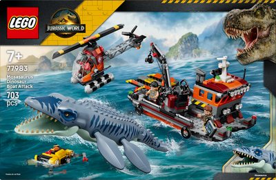LEGO 77983 Jurassic World Mosasaurus Dinosaur Boat Attack Toy