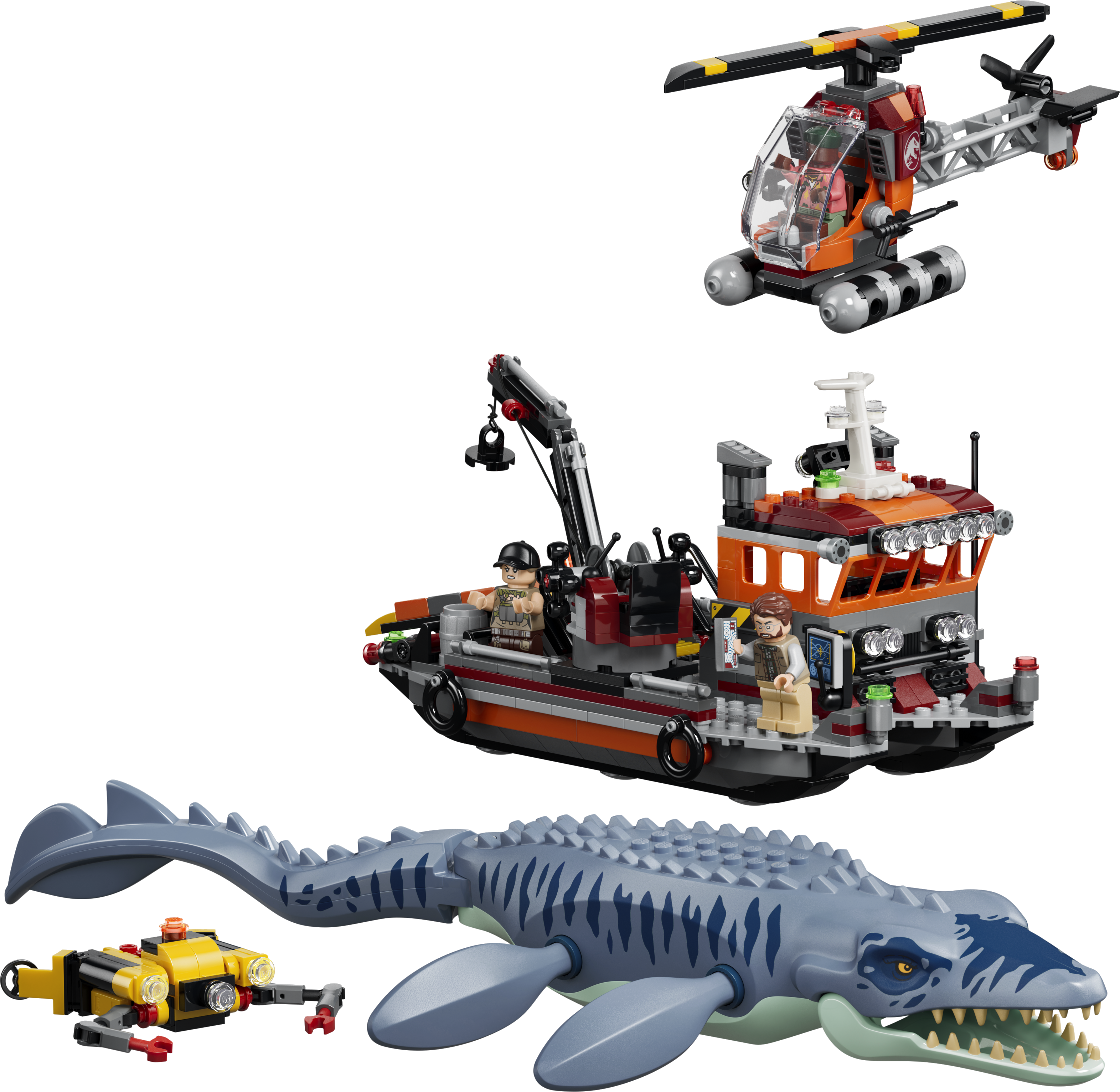 LEGO 77983 Jurassic World Mosasaurus Dinosaur Boat Attack Toy