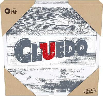 Cluedo Vintage Edition Board Game, Collectible Wooden Mystery Game with Rustic Design